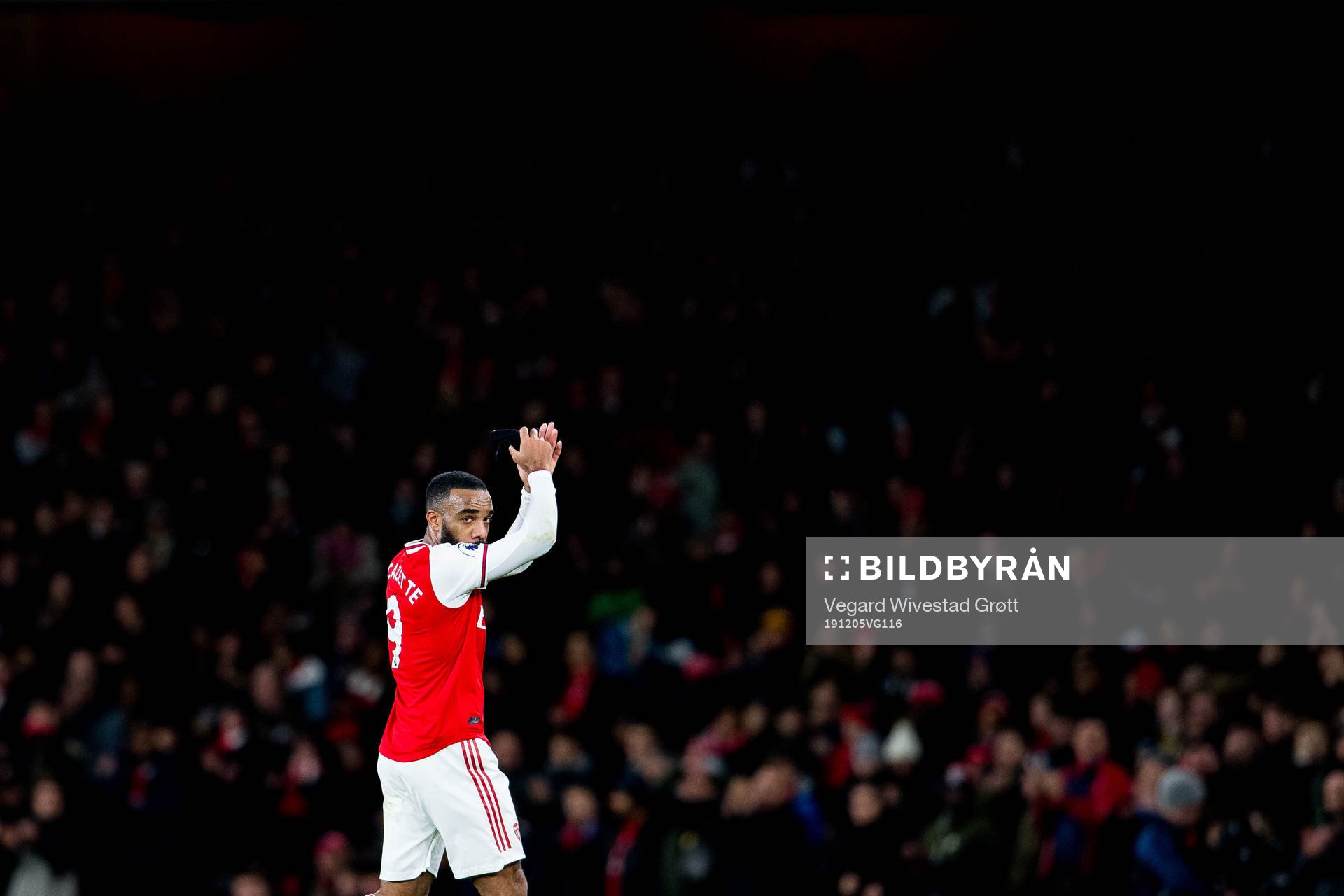 Alexandre Lacazette of Arsenal is being substituted