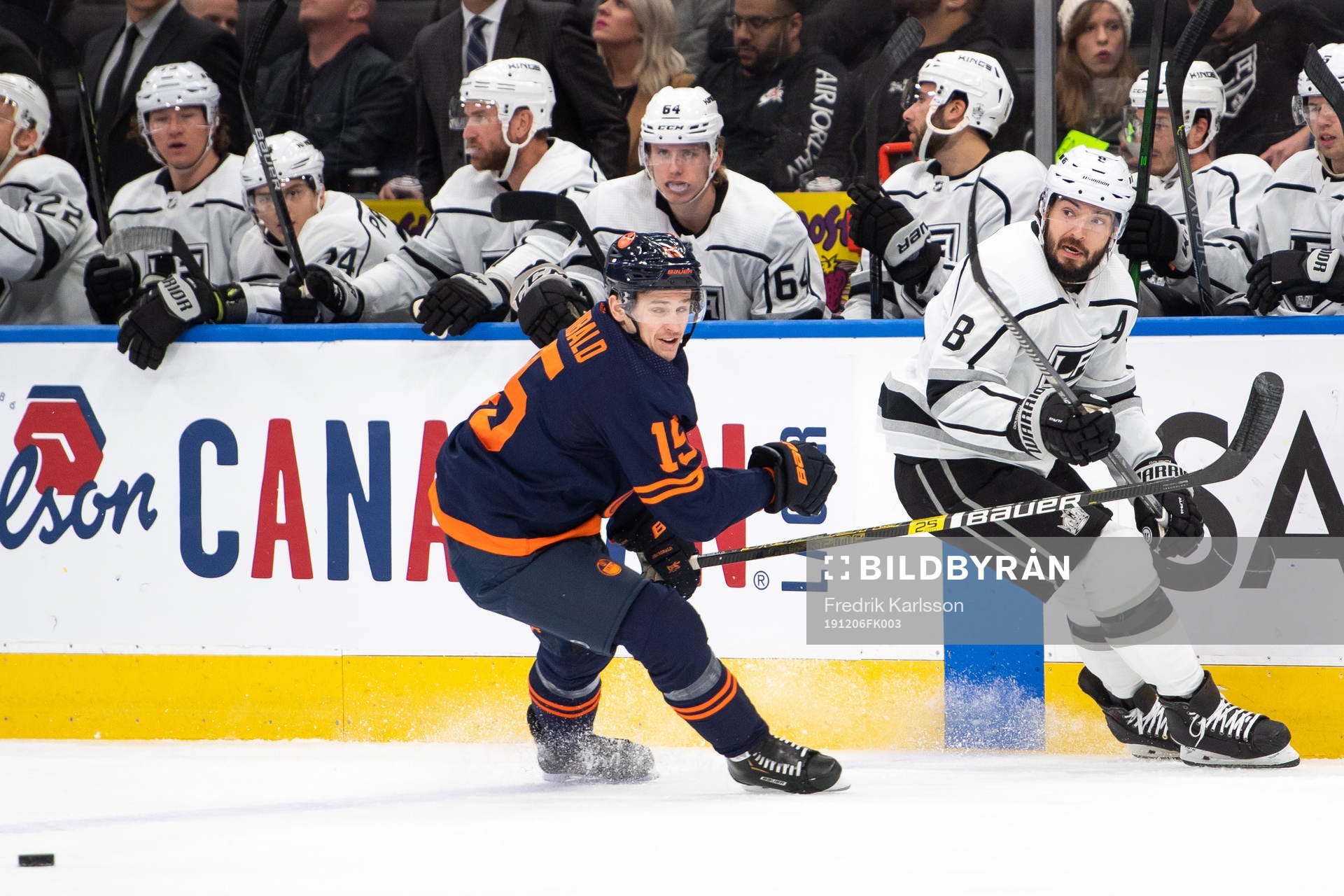 Josh Archibald of the Edmonton Oilers and Drew Doughty of