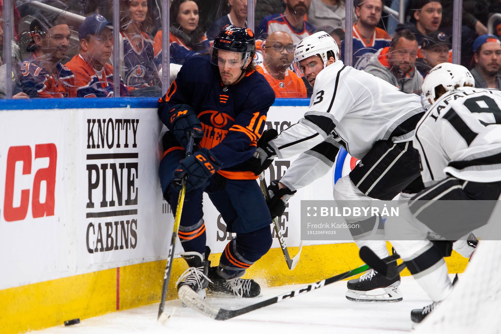 Joakim Nygard of the Edmonton Oilers and Matt Roy of the