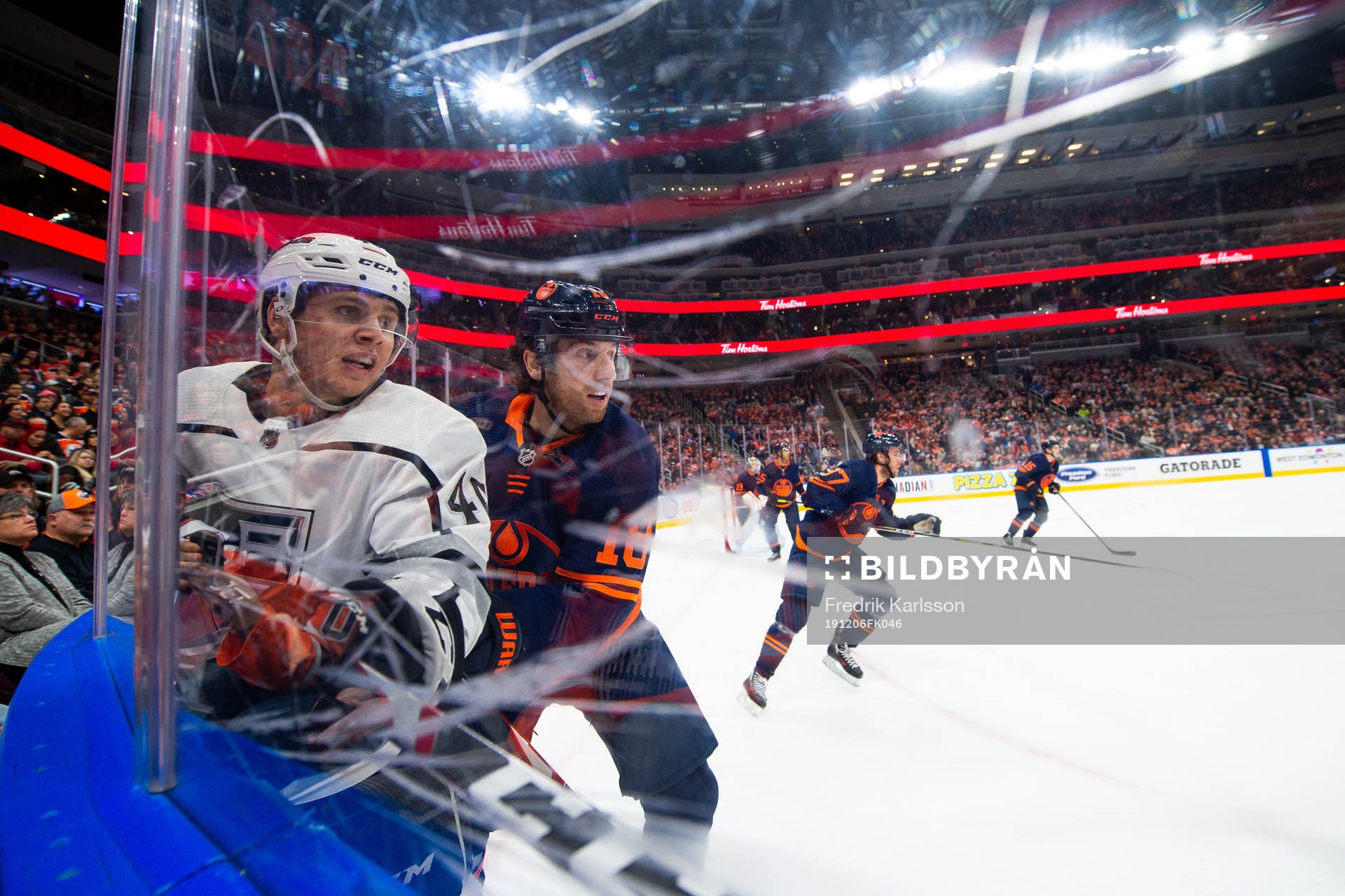 Blake Lizotte of the Los Angeles Kings and James Neal of