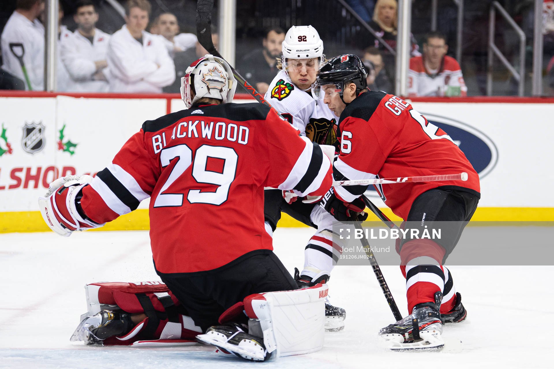 New Jersey Devils goaltender Mackenzie Blackwood and Andy