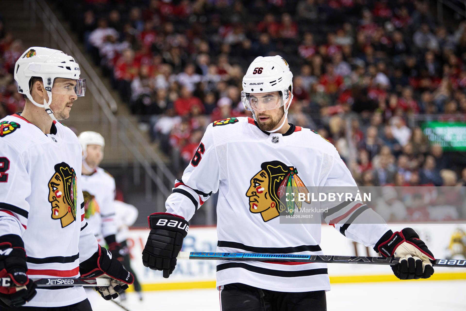 Chicago Blackhawks Ryan Carpenter and Erik Gustafsson