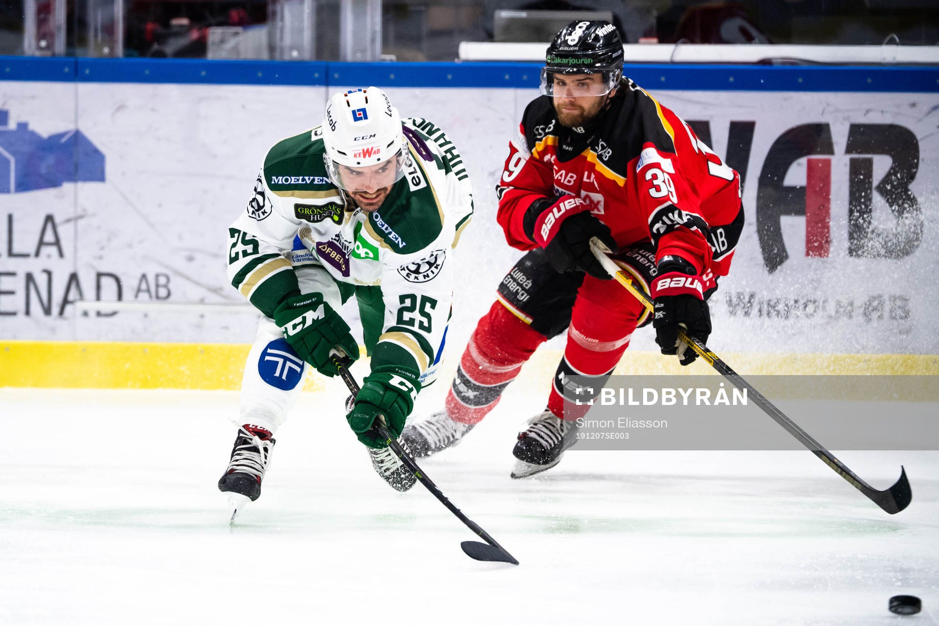 Färjestads Martin Johansson och Luleås Pontus Själin