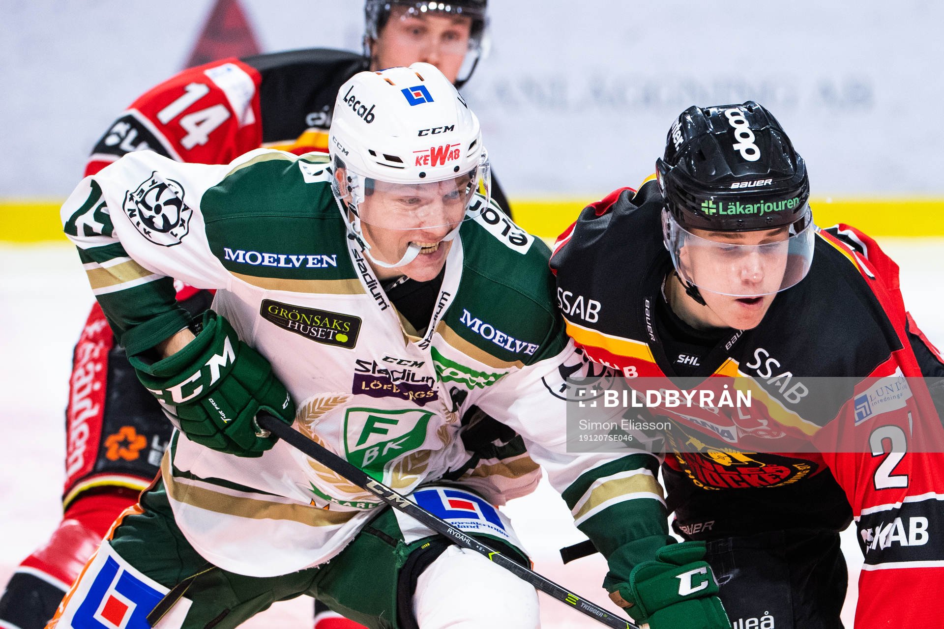 Färjestads Gustav Rydahl och Luleås Nils Lundkvist