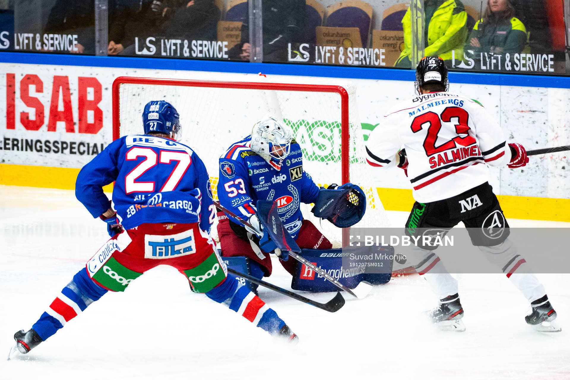 Örebros Sakari Salminen och Oskarshamns målvakt Fredrik