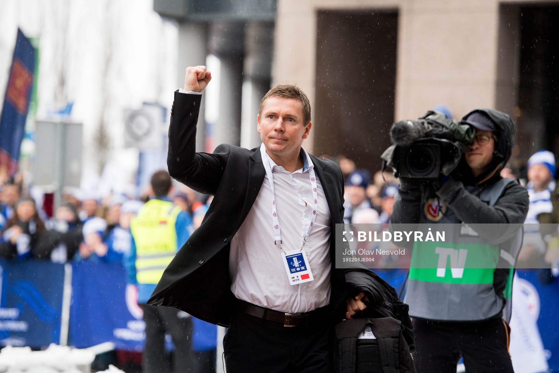 Jostein Grindhaug, coach of Haugesund, arrives