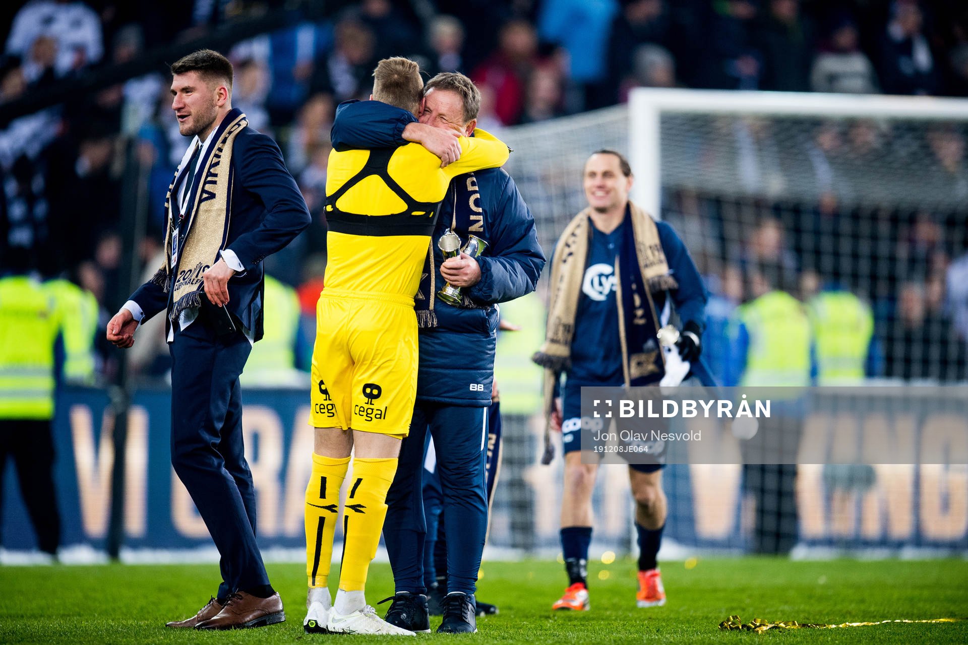 Bjarne Berntsen, head coach of Viking, celebrates