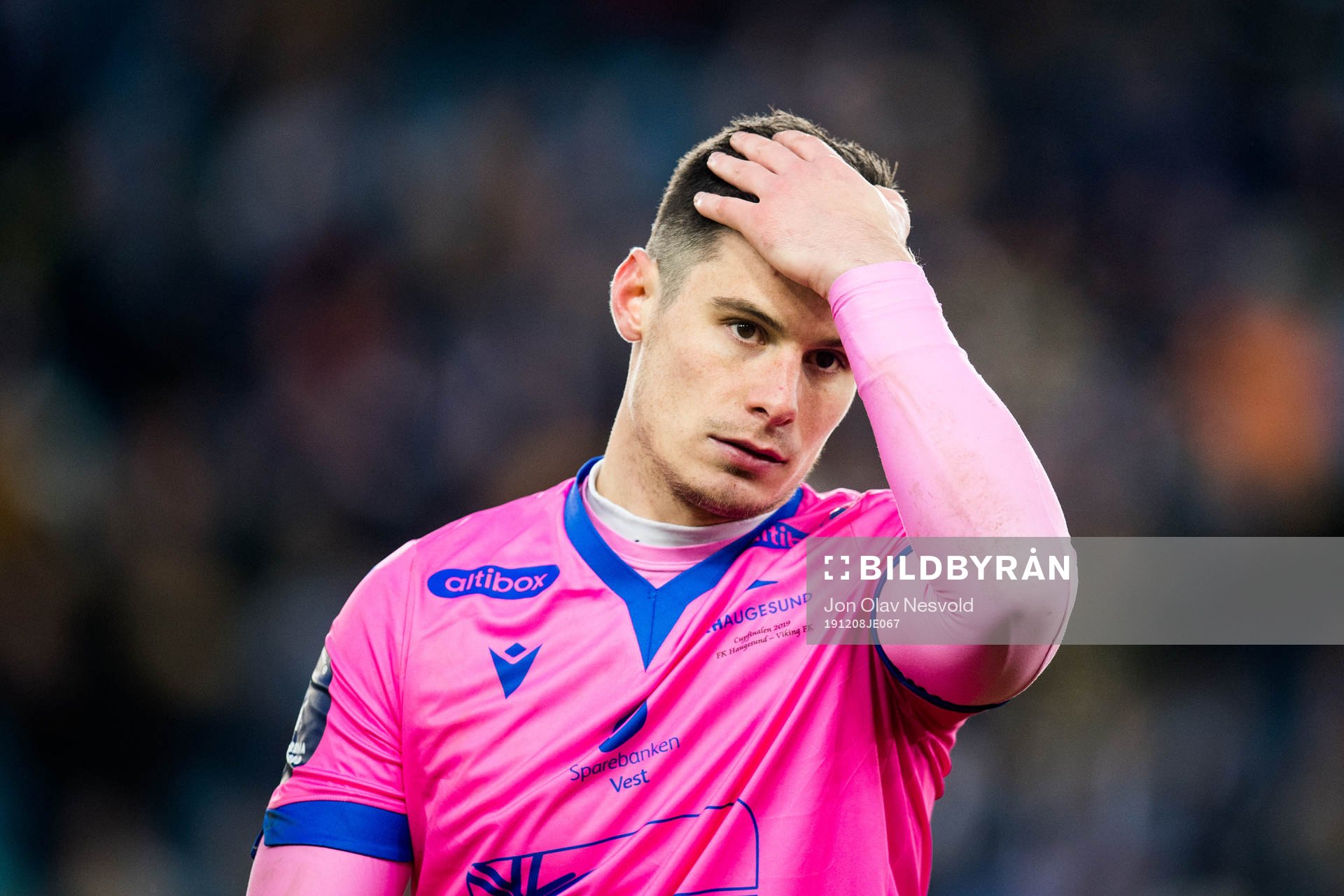 Goalkeeper Helge Sandvik of Haugesund looks dejected