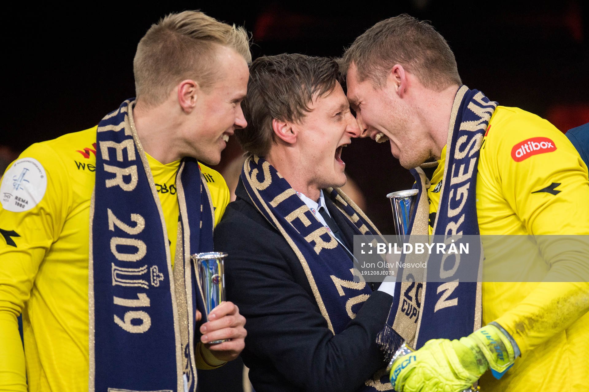 Goalkeeper Amund Wichne, André Danielsen and goalkeeper