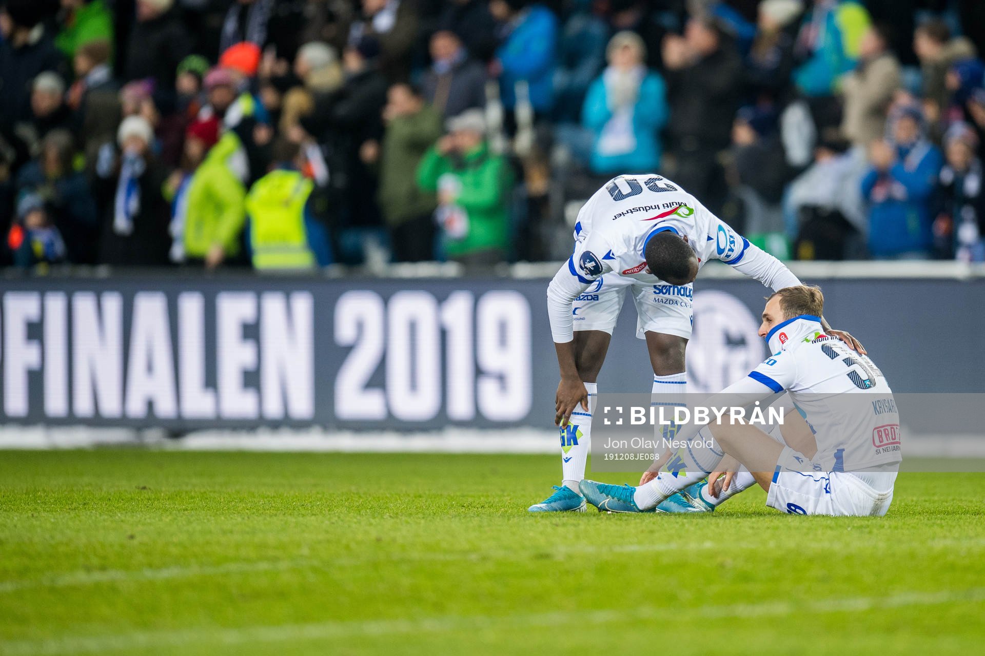 Ibrahima Koné and Kevin Martin Krygård of Haugesund look
