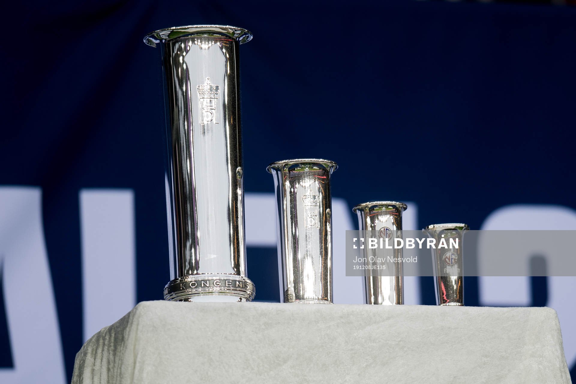 The trophies ahead of the cup final between Haugesund and Viking on December 8, 2019 in Oslo.