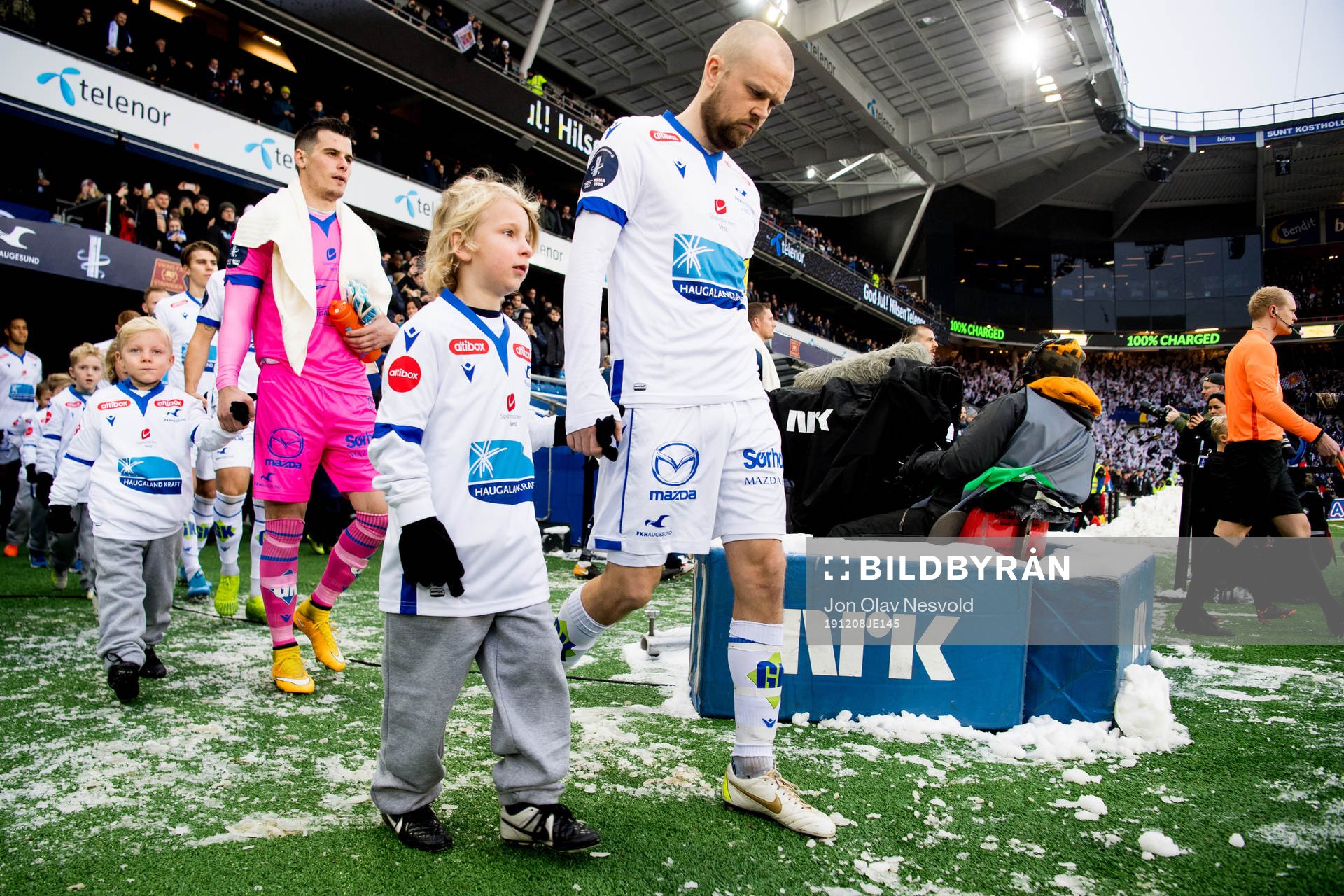 Christian Grindheim of Haugesund enters the pitch