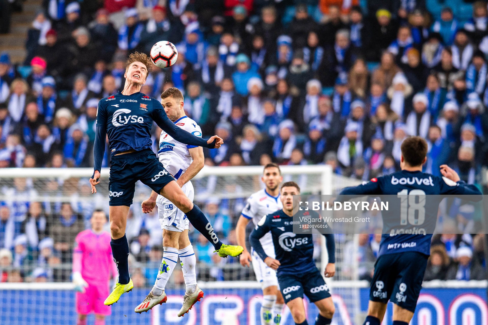 Kristian Thorstvedt of Viking and Sondre Tronstad of Haugesund during the cup final between Haugesund and Viking on December 8, 2019 in Oslo.