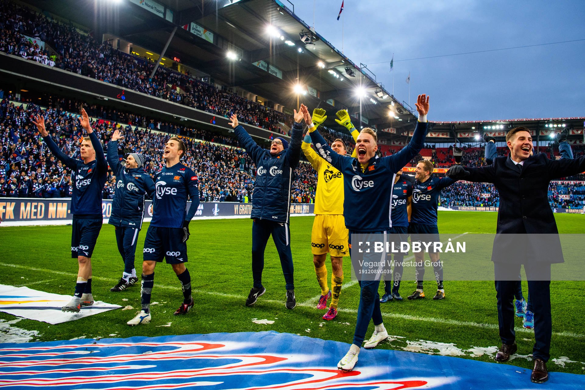 Players of Viking celebrate