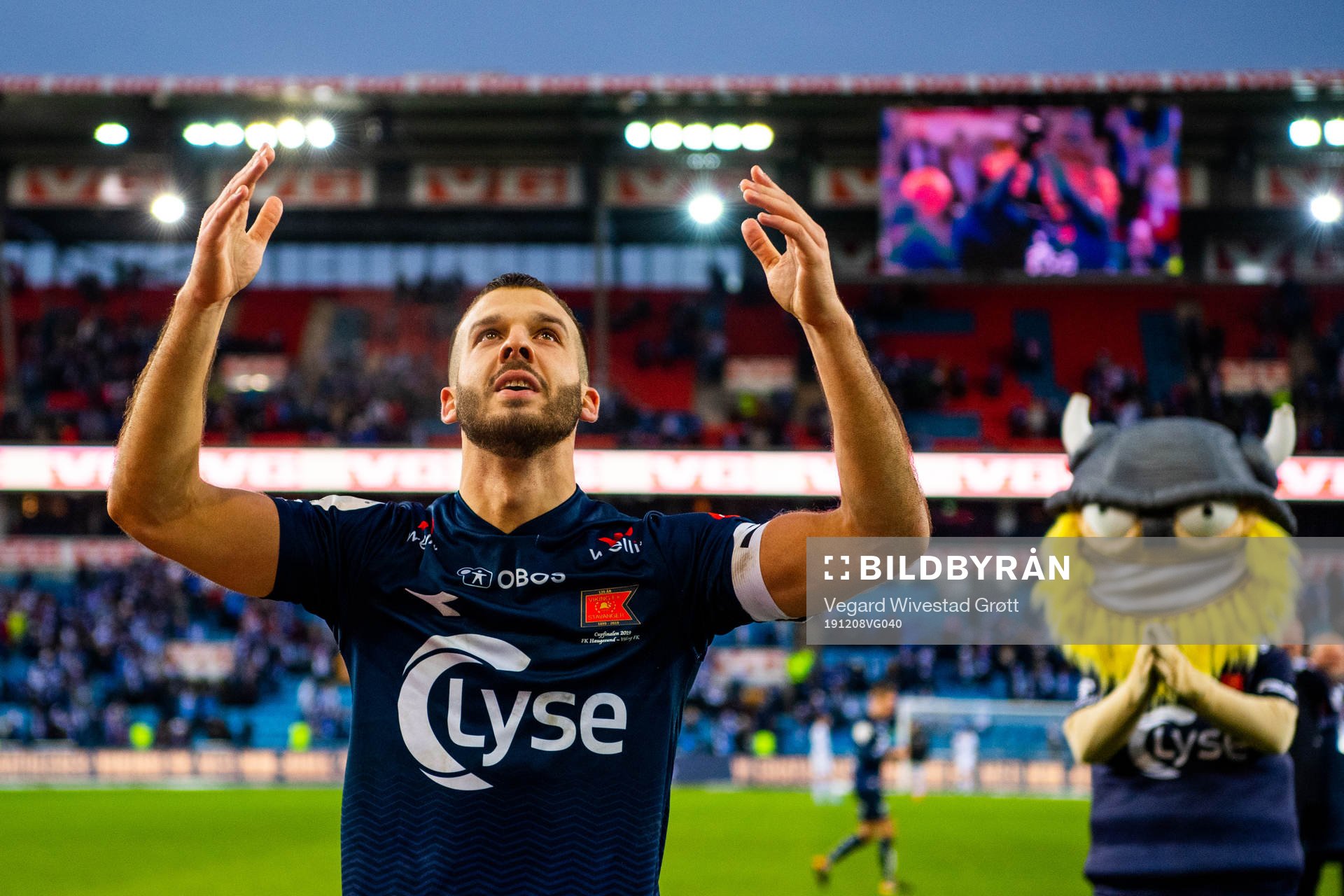 Zlatko Tripic of Viking celebrates