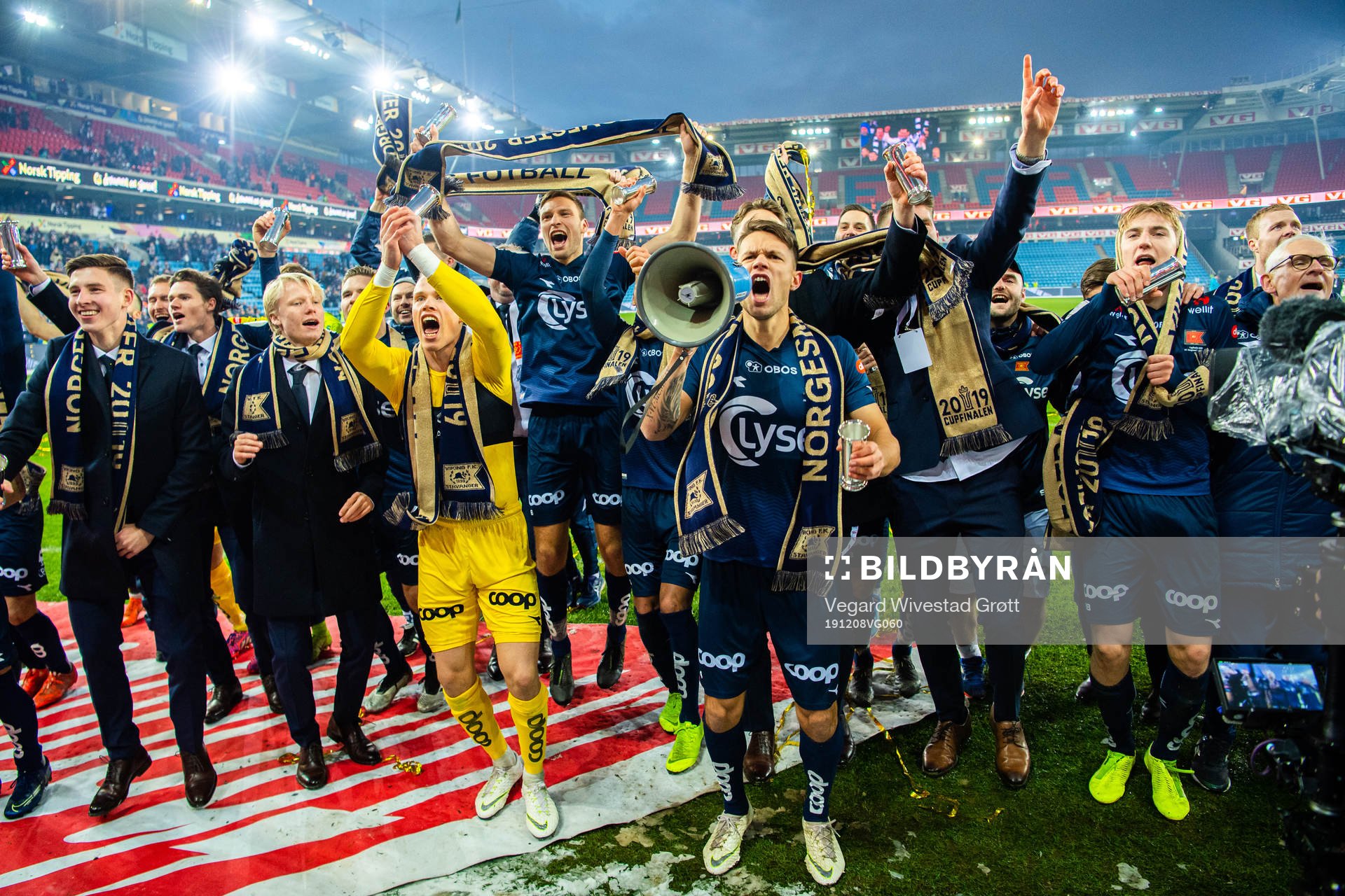 Players of Viking celebrate