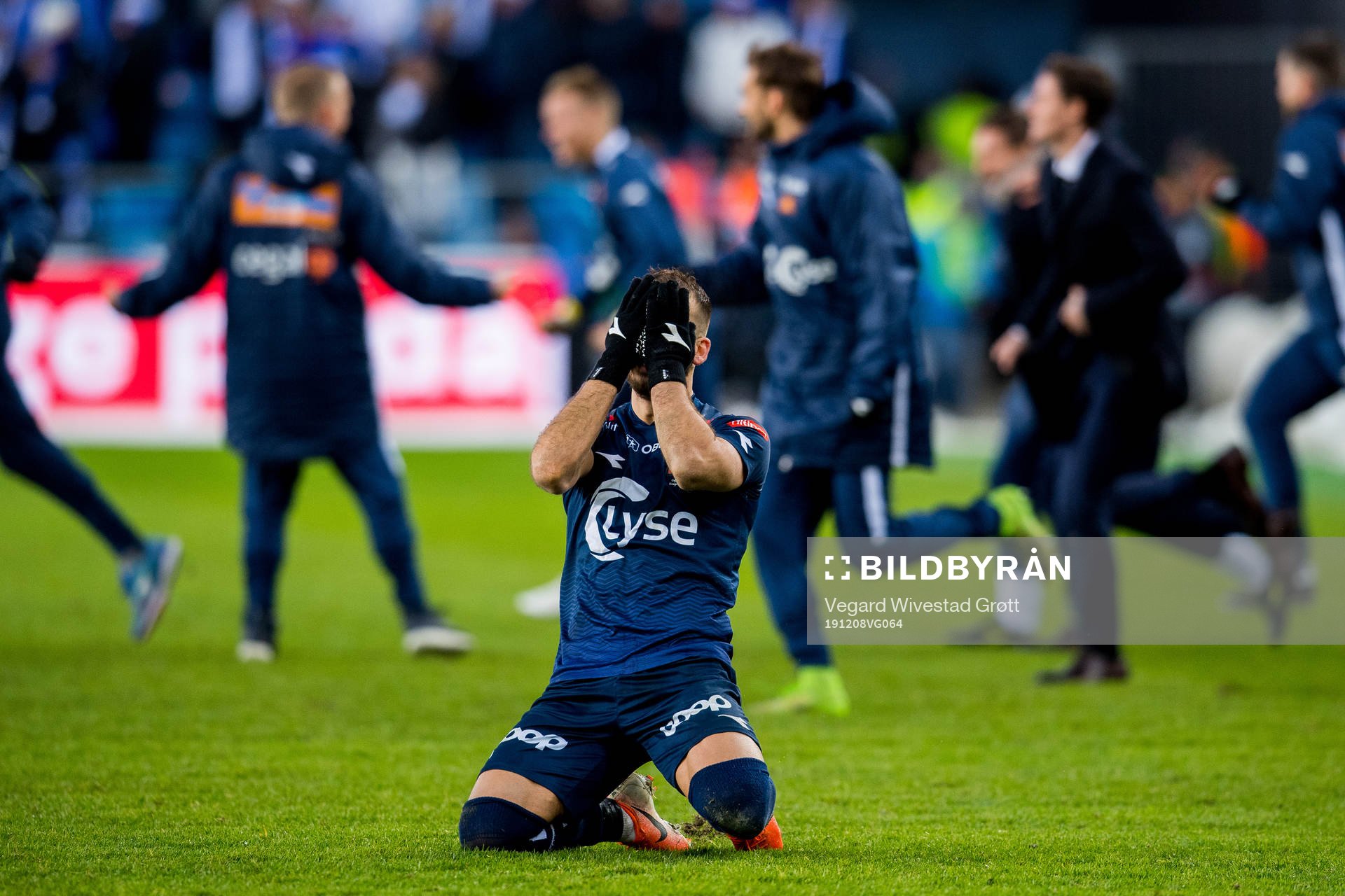Zlatko Tripic of Viking celebrates at the final whistle