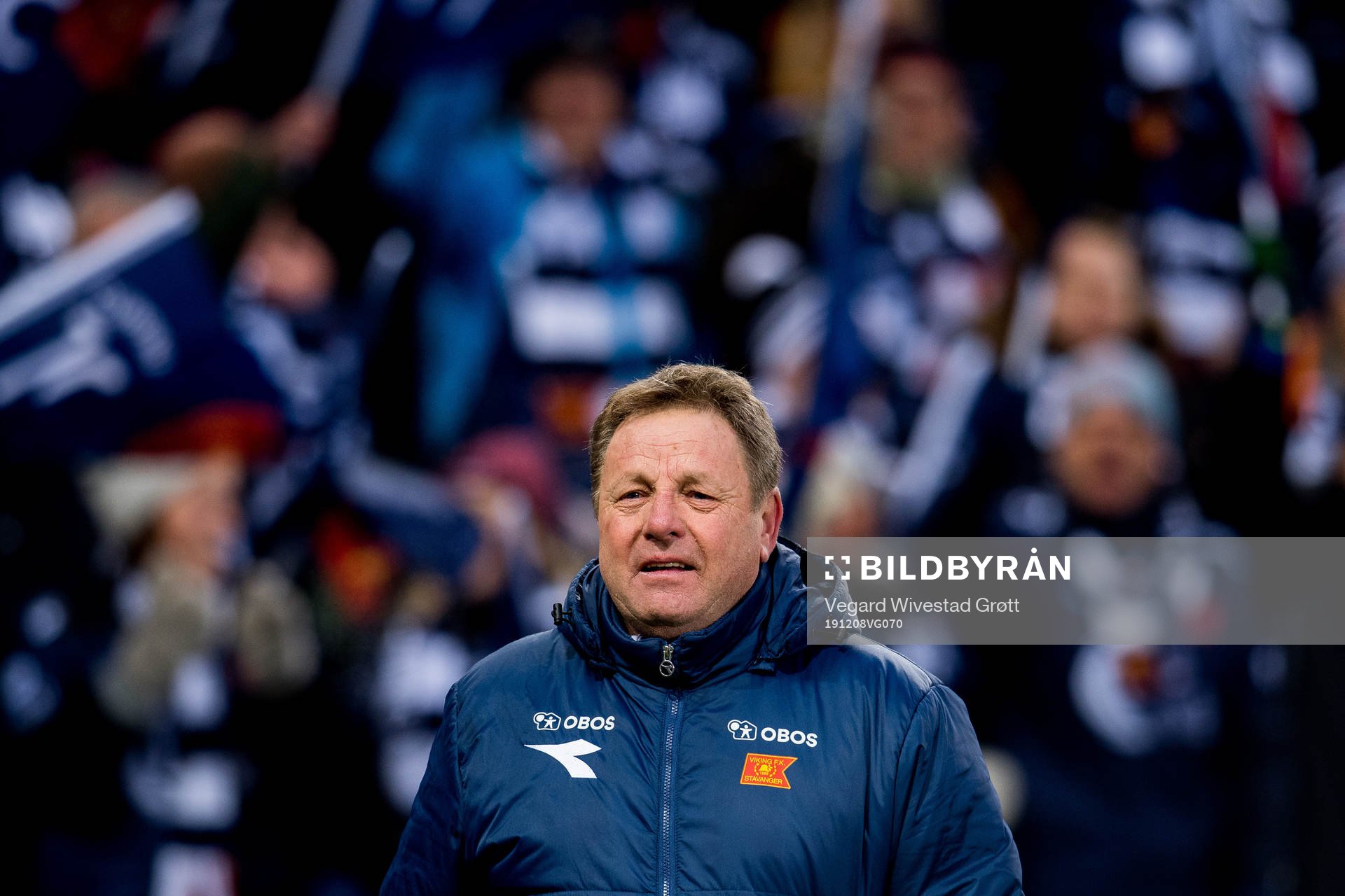 Bjarne Berntsen, head coach of Viking, celebrates