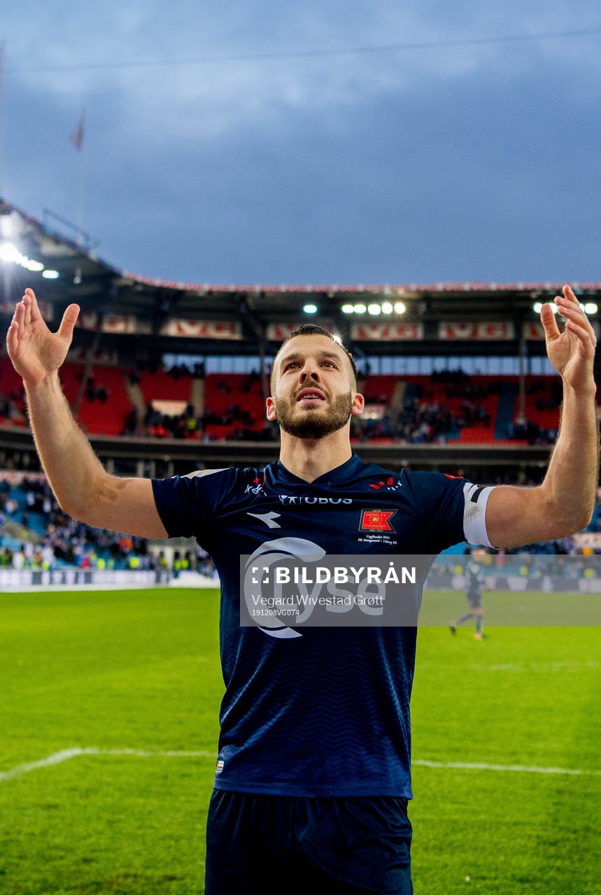 Zlatko Tripic of Viking celebrates