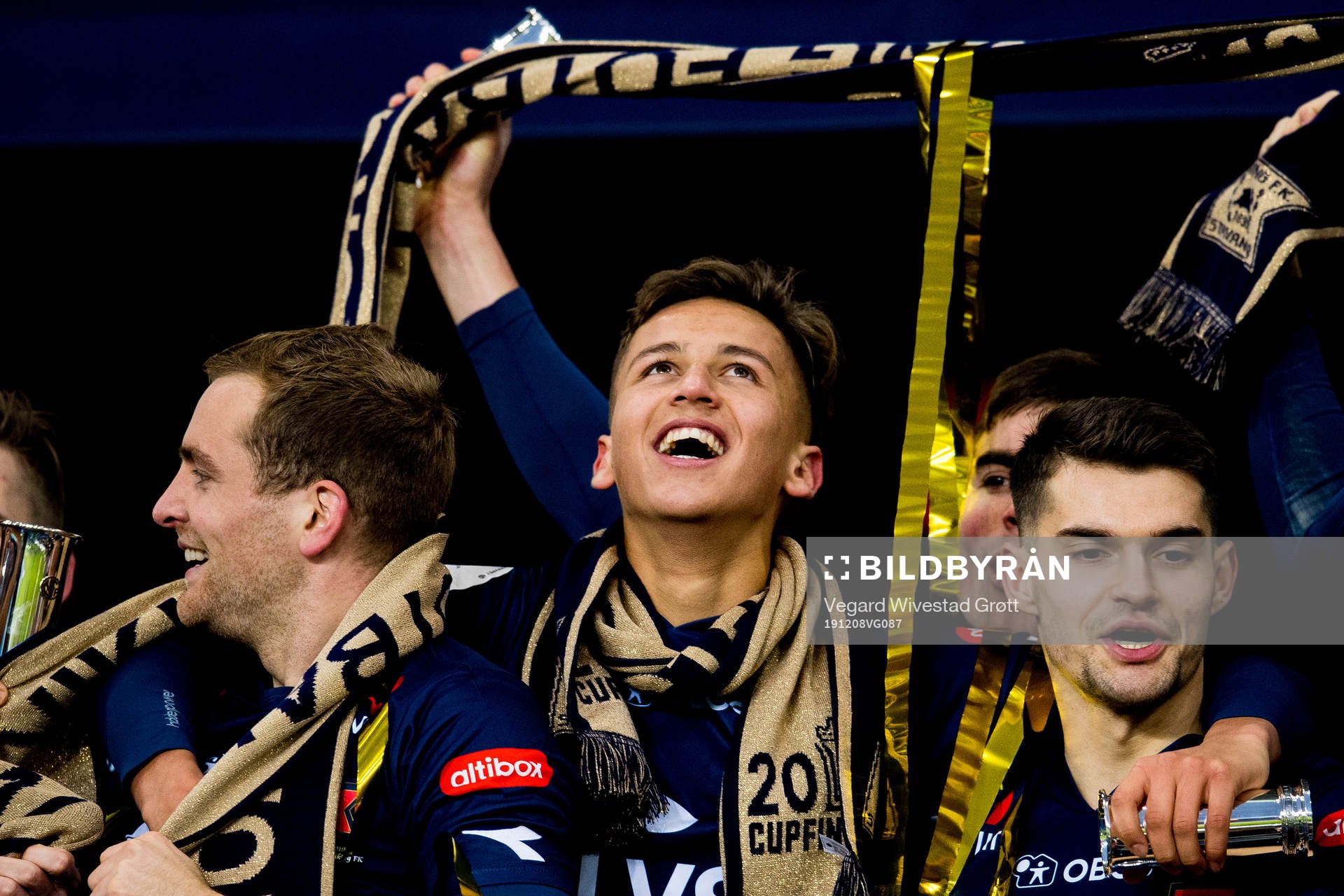 Adrian Pereira of Viking celebrates