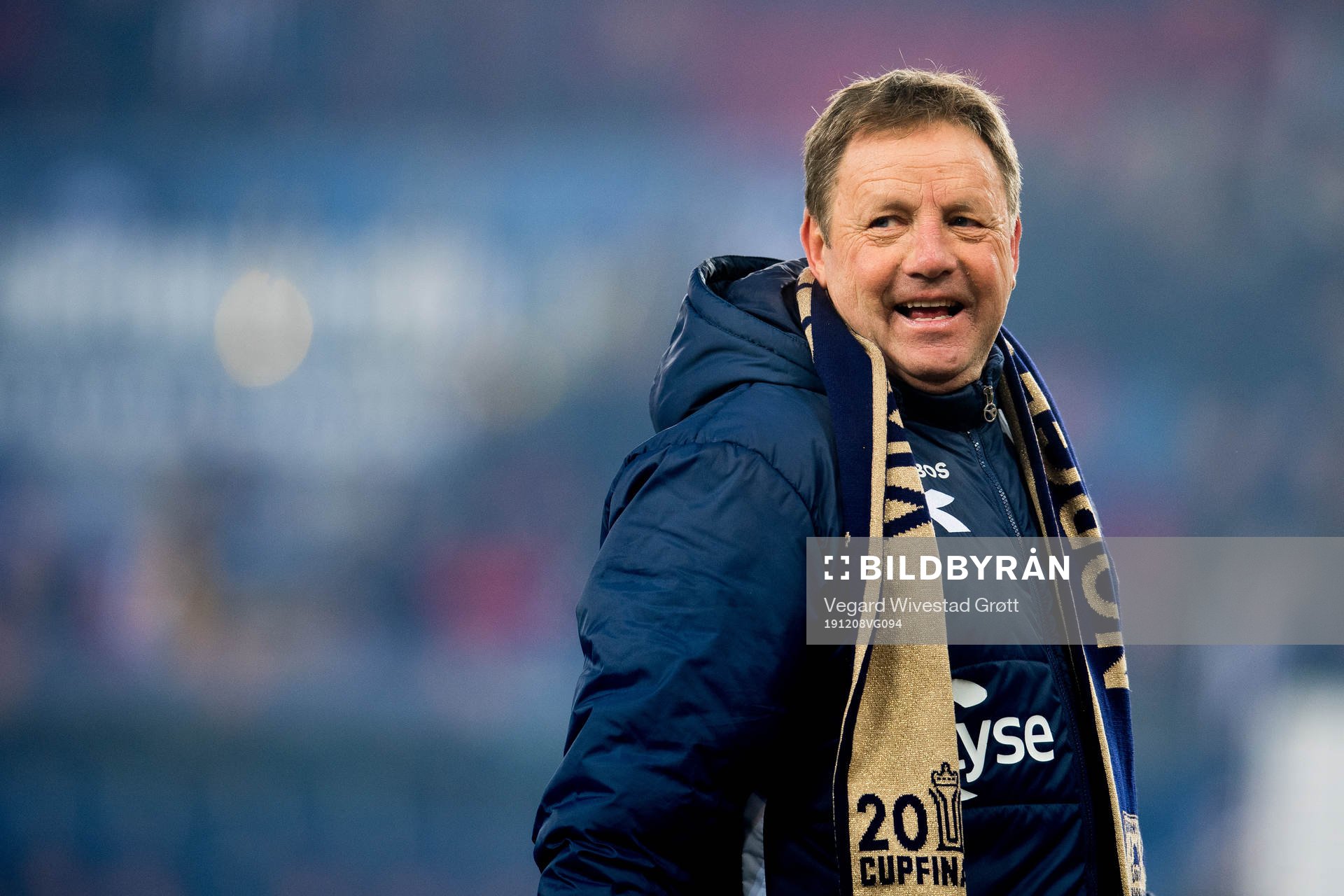Bjarne Berntsen, head coach of Viking, celebrates
