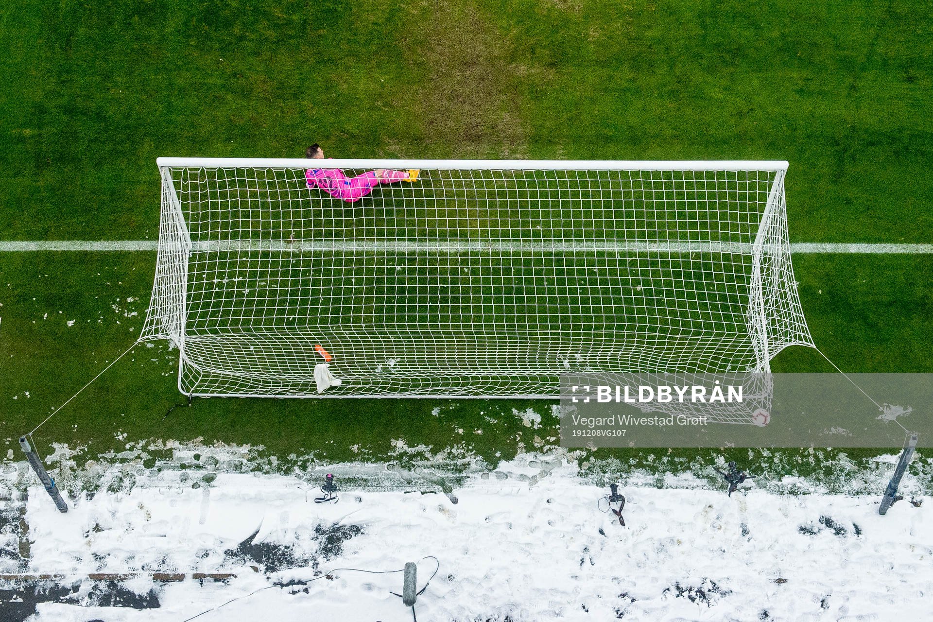 Goalkeeper Helge Sandvik of Haugesund lets in the 0-1 goal