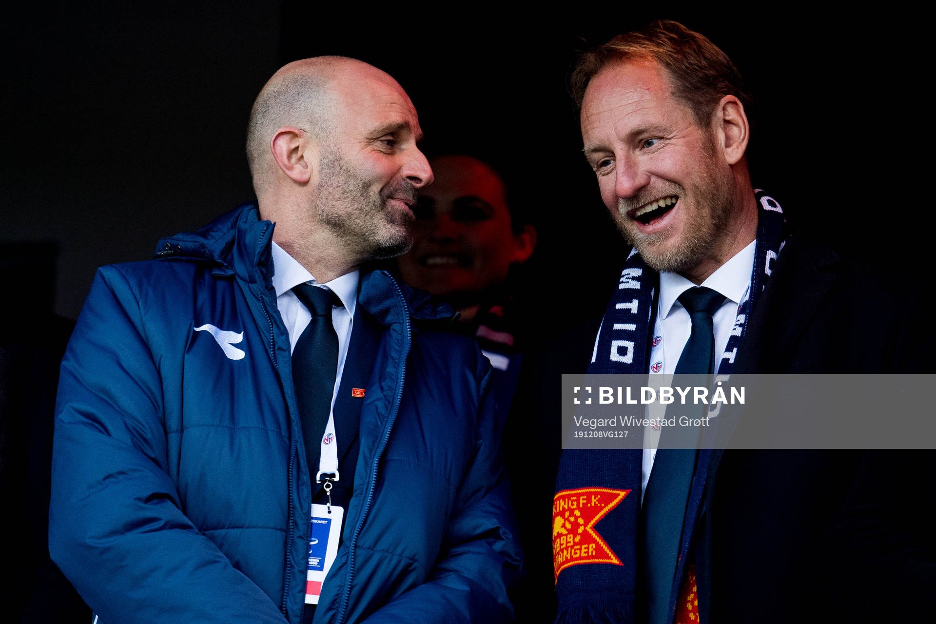 Stig Christiansen and Rune Bertelsen of Viking in the stands