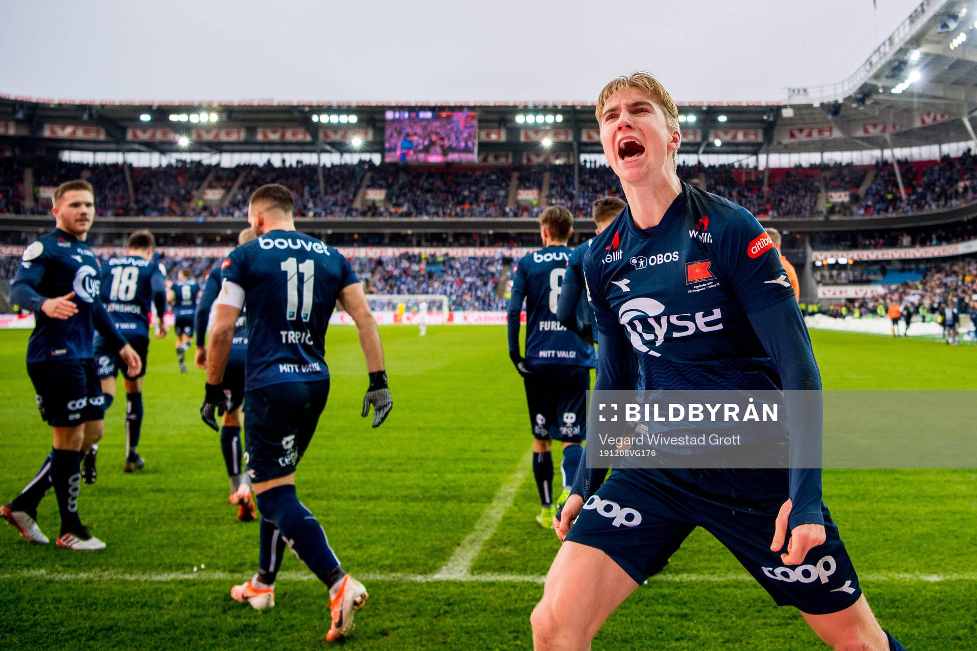 Kristian Thorstvedt of Viking celebrates