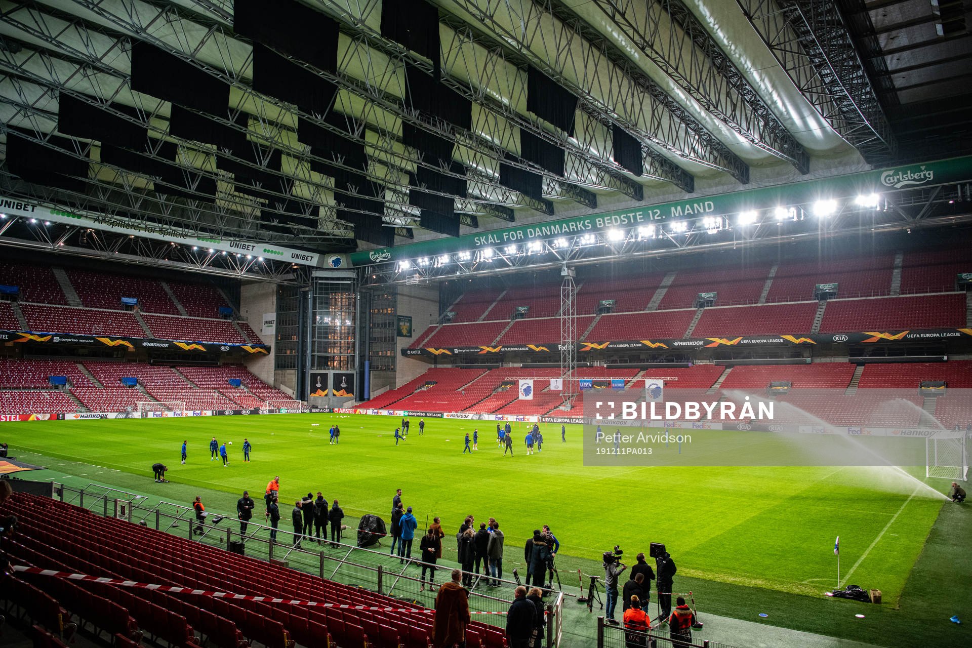 General view of a practice with FC Copenhagen at Parken
