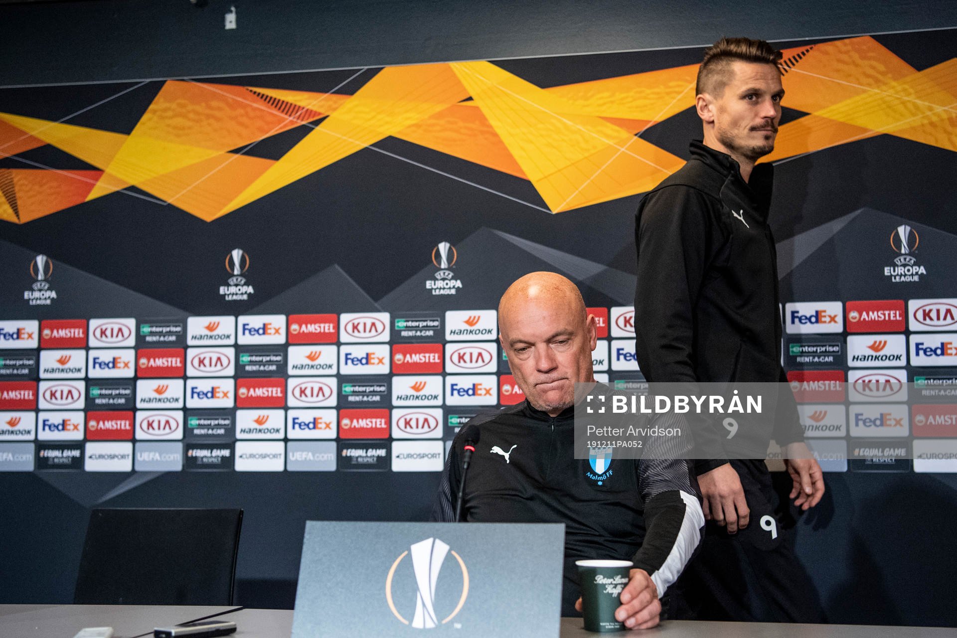 Markus Rosenberg and Uwe Rösler, head coach of Malmö FF