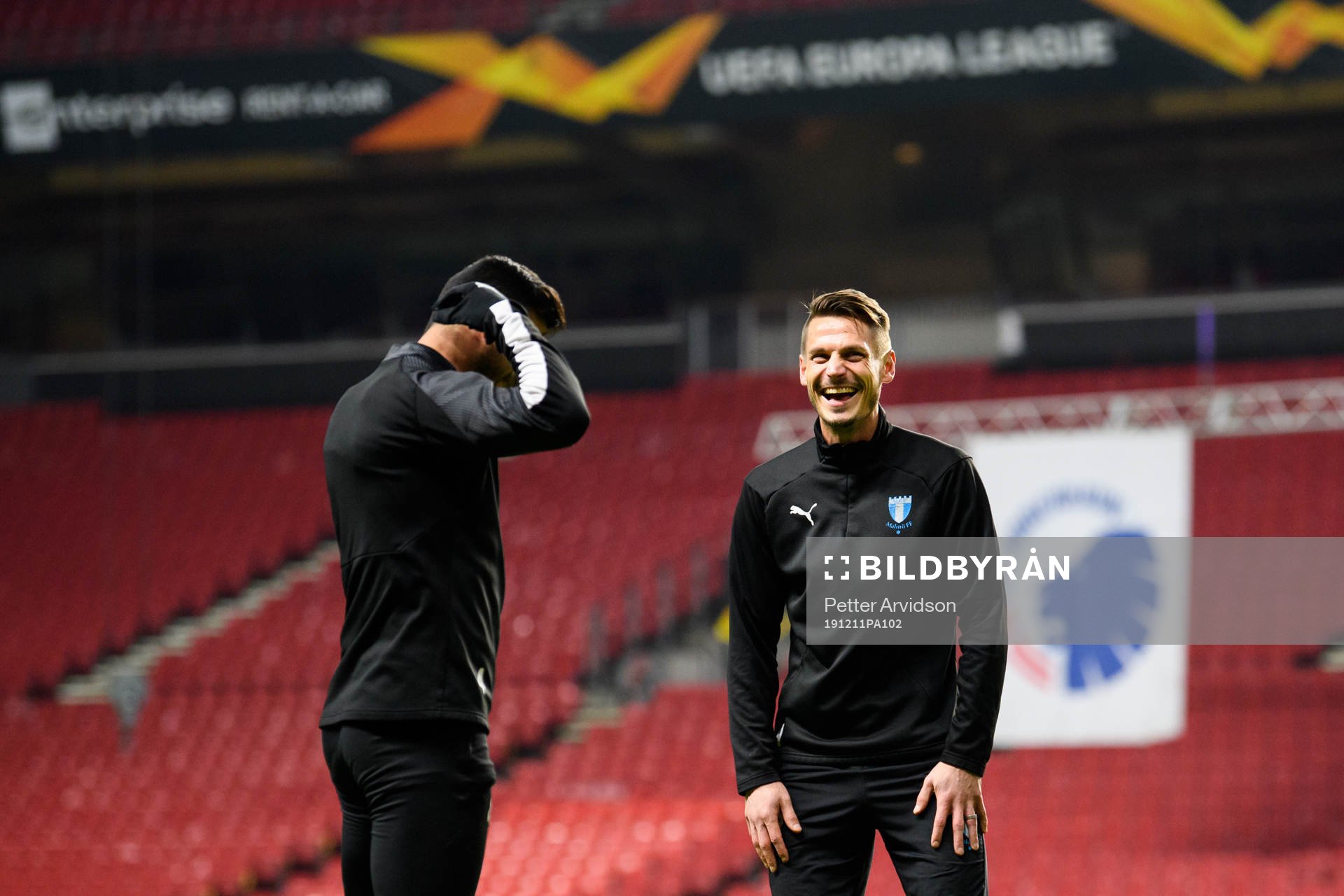 Behrang Safari and Markus Rosenberg of Malmö FF