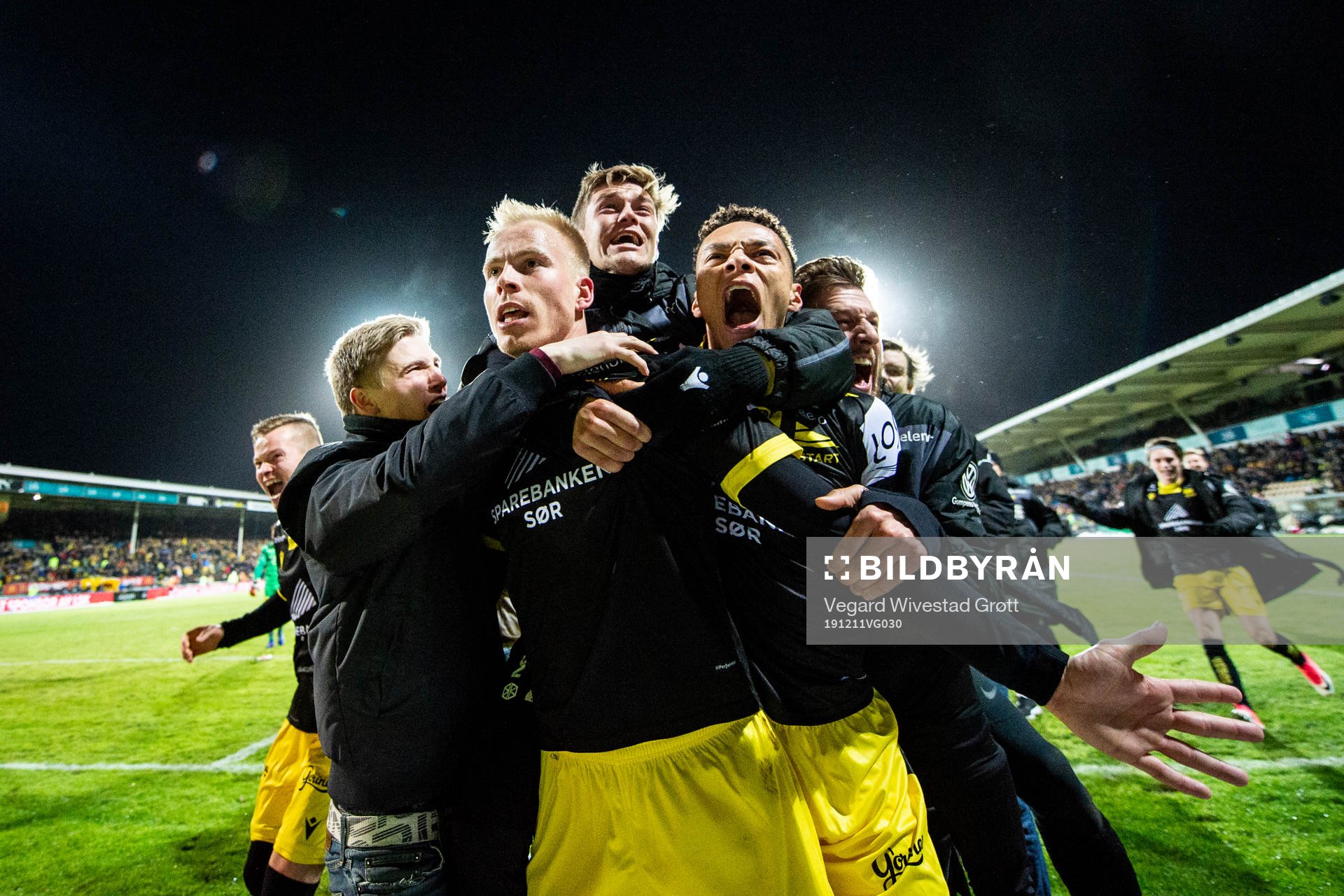 Martin Ramsland of Start celebrates with Mathias Idsøe