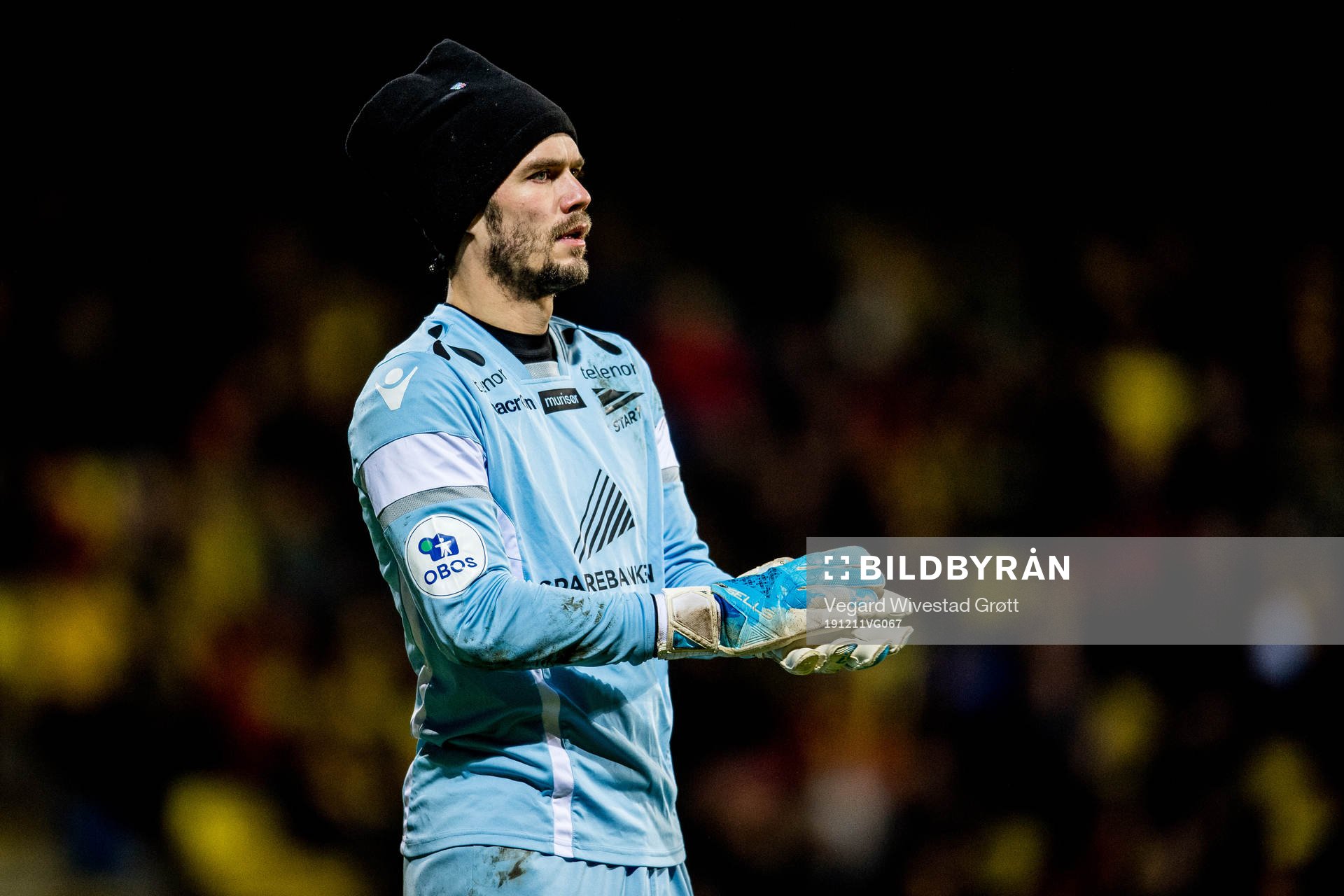 Goalkeeper Jonas Deumeland of Start