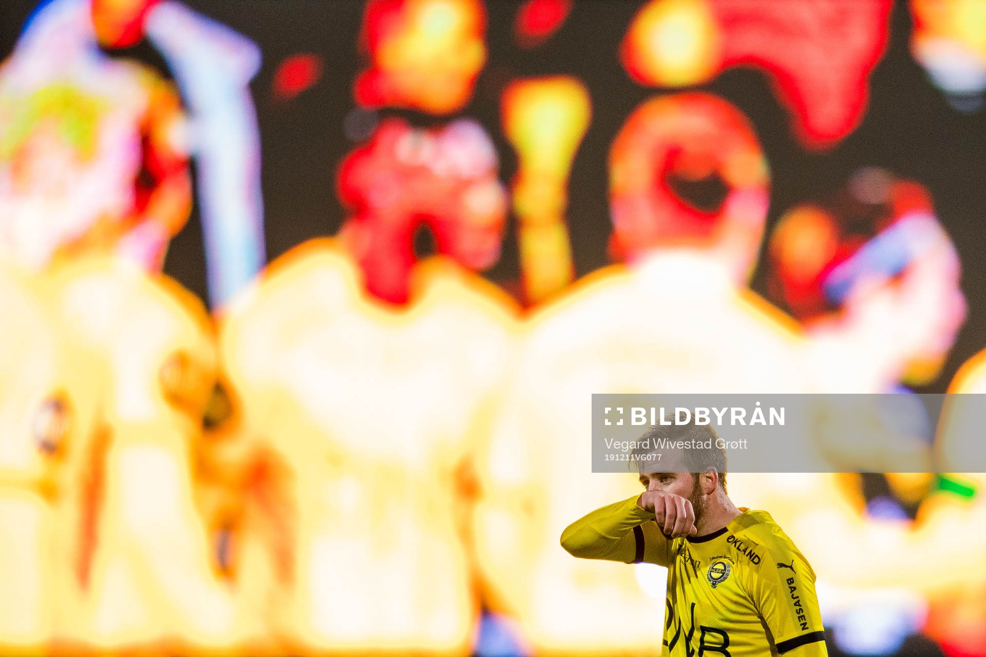 Simen Rafn of Lillestrøm during the Eliteserien playoff football match between Lillestrøm and Start on December 11, 2019 in Lillestrøm.