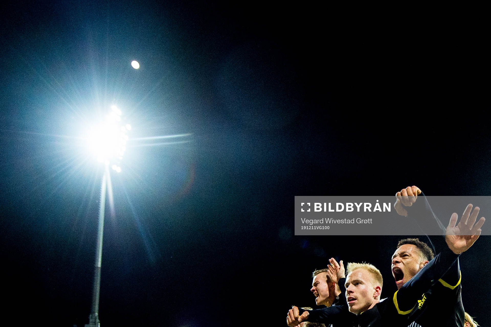 Martin Ramsland of Start celebrates with teammates Aron