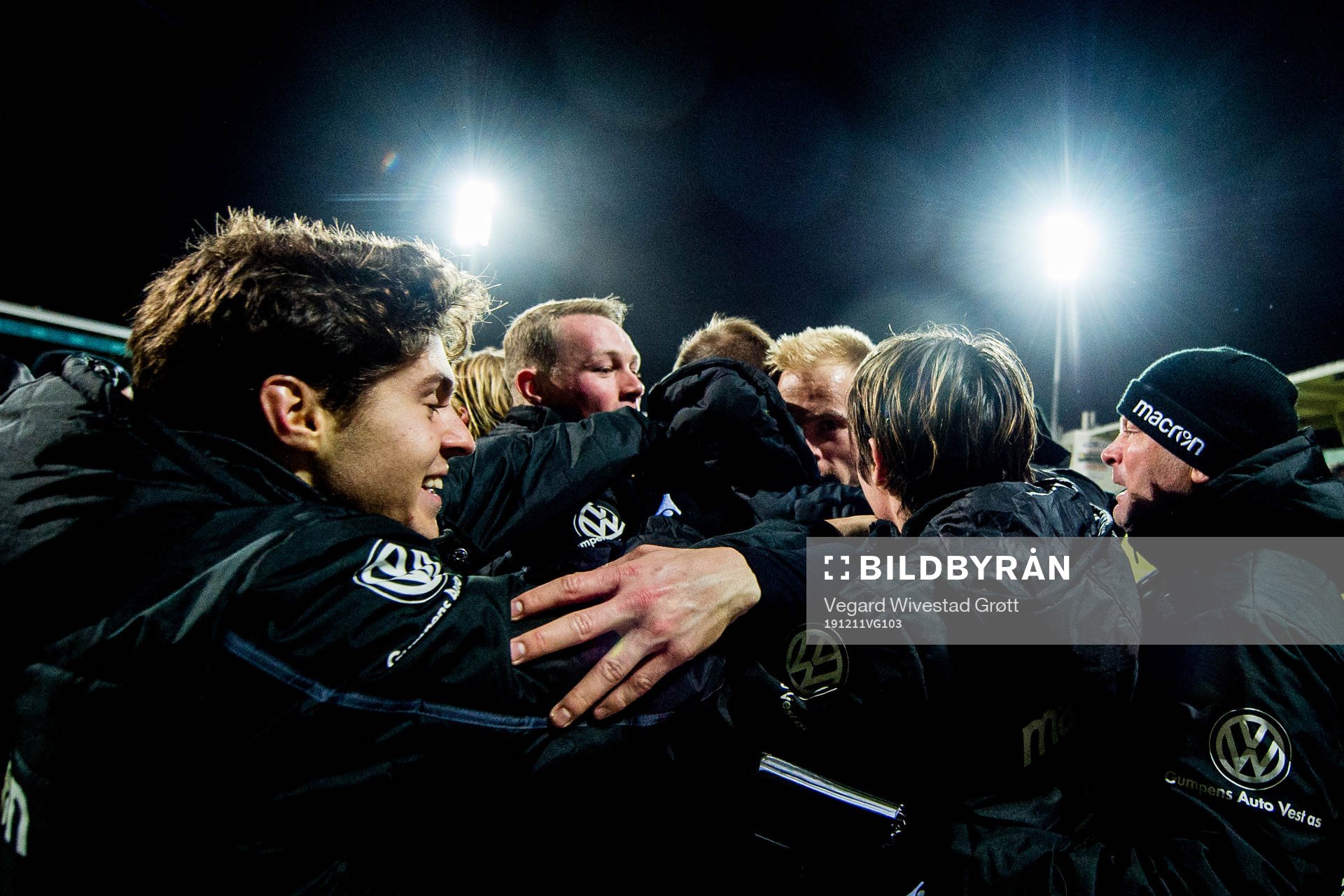 Martin Ramsland of Start celebrates with Eman Markovic and