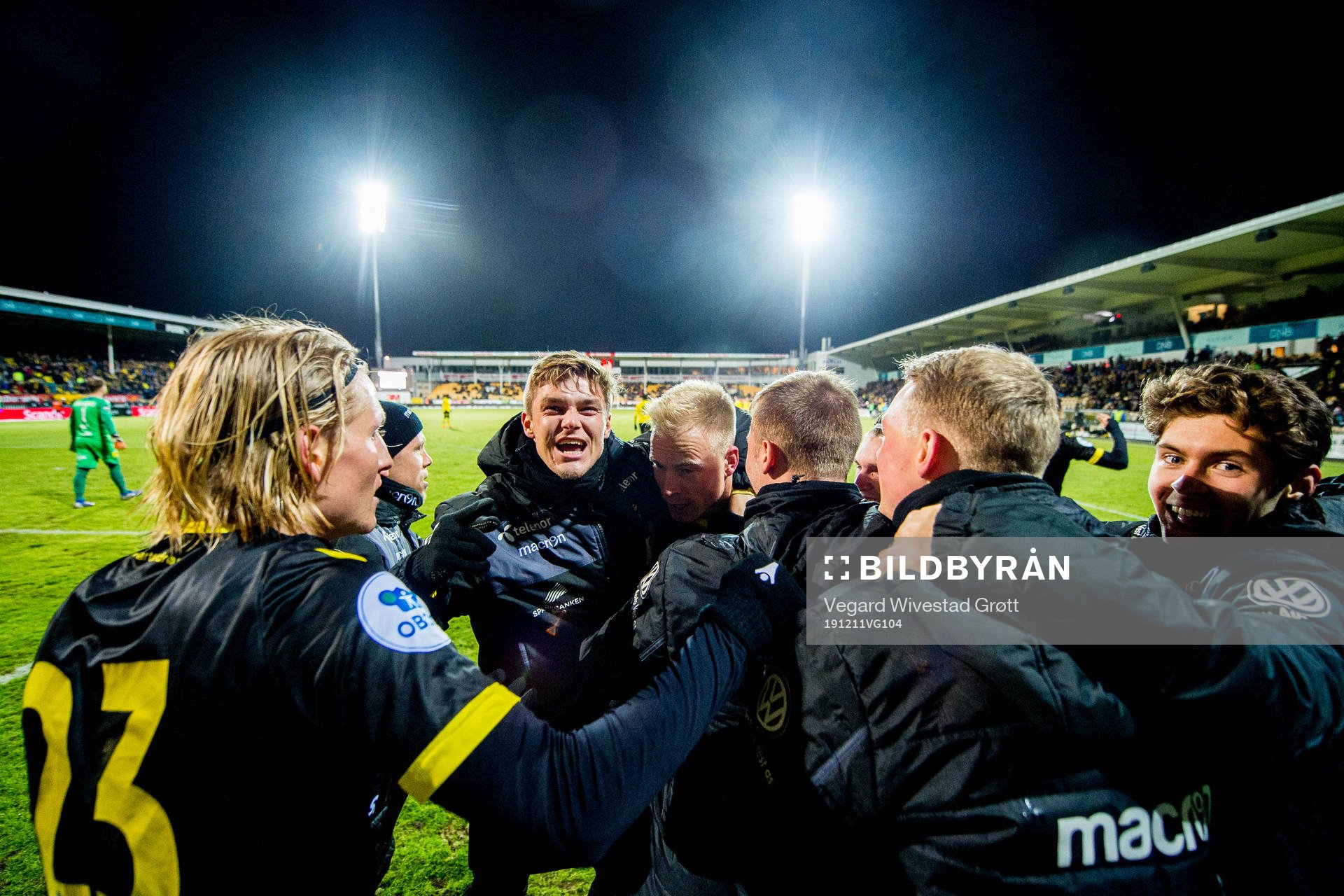 Martin Ramsland of Start celebrates with Erlend Segberg,