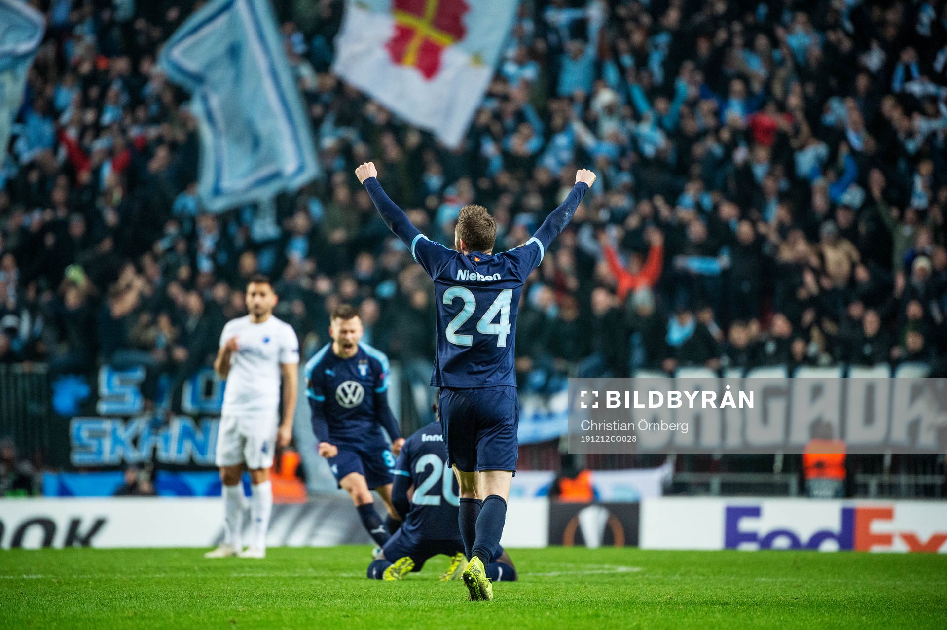 Lasse Nielsen of Malmö FF celebrate