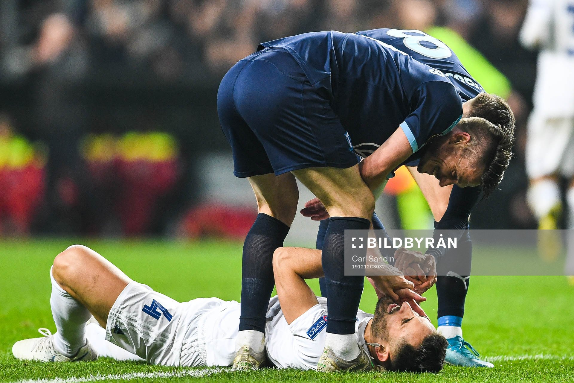 Sotirios Papagiannopoulos of FC Köpenhamn in pain