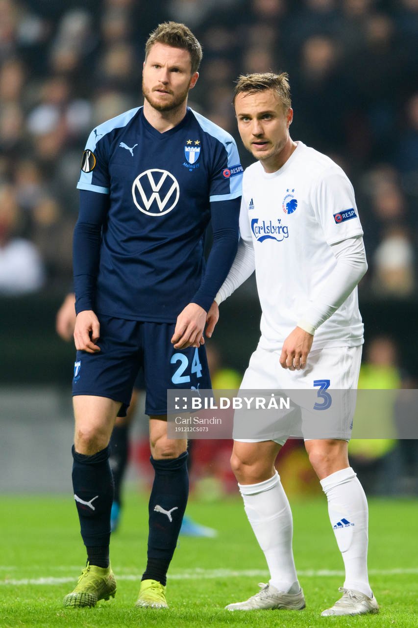 Lasse Nielsen of Malmö FF and Pierre Bengtsson of FC