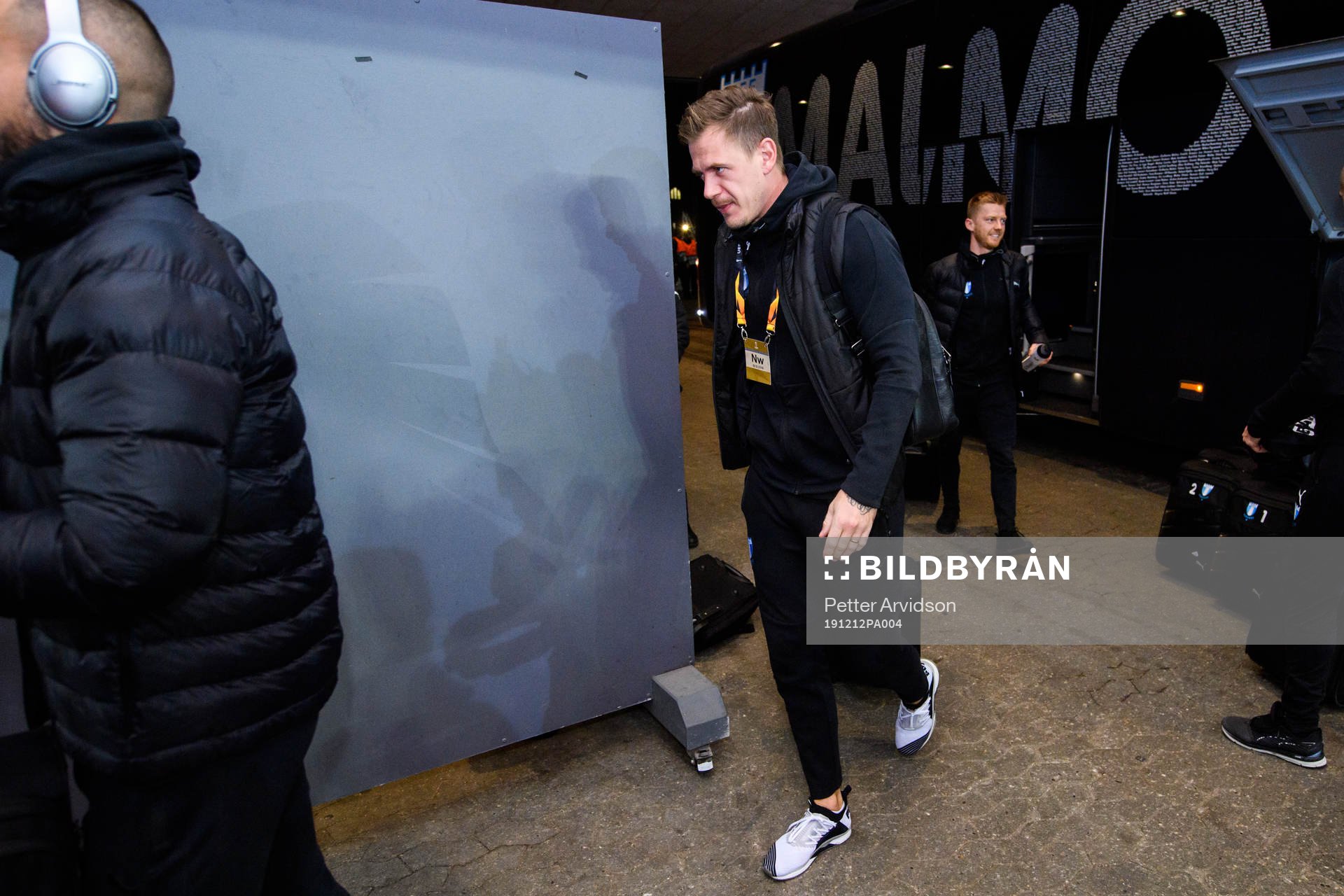 Goalkeeper Johan Dahlin of Malmö FF arrives prior to the