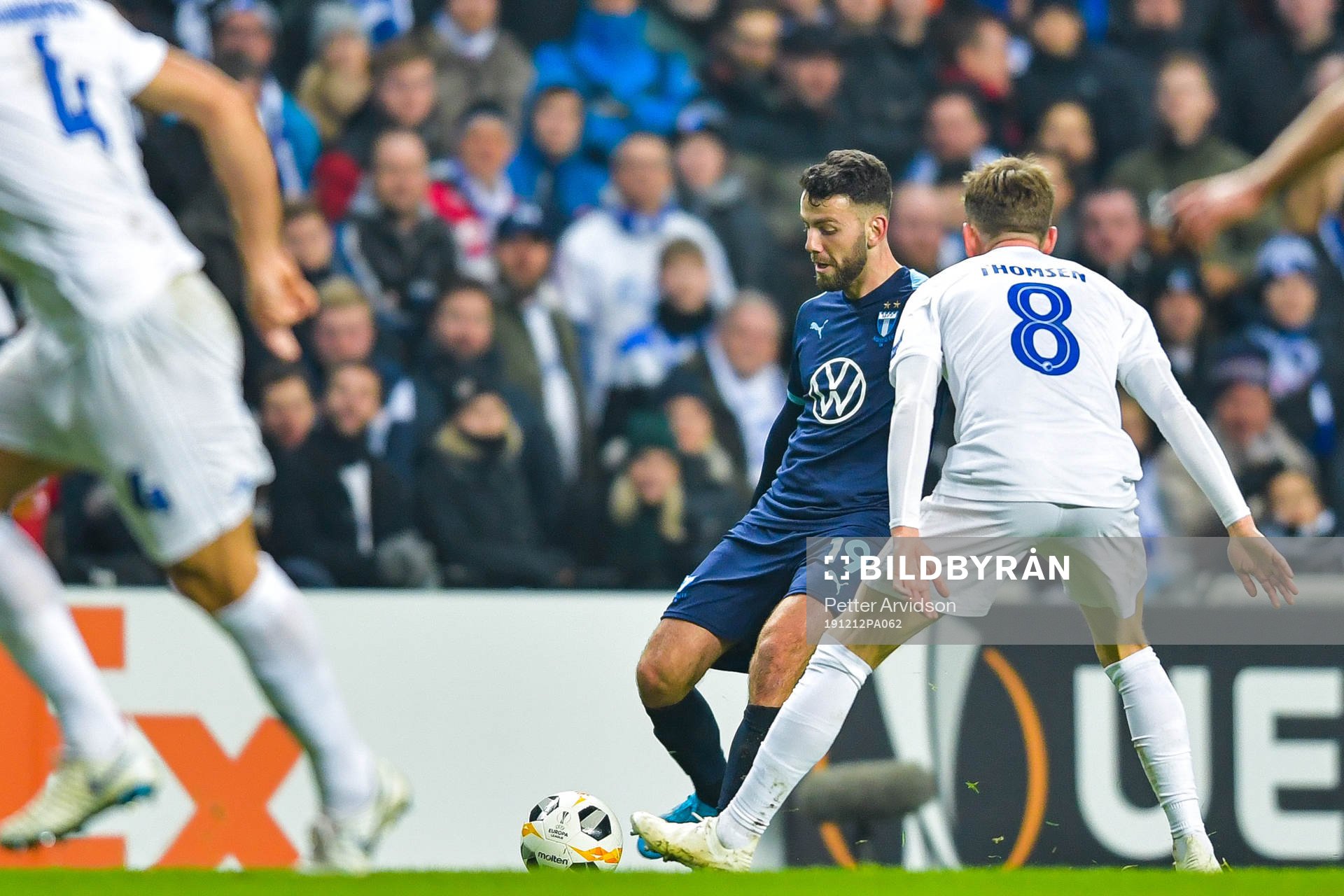 Erdal Rakip of Malmö FF and Nicolaj Thomsen +of FC