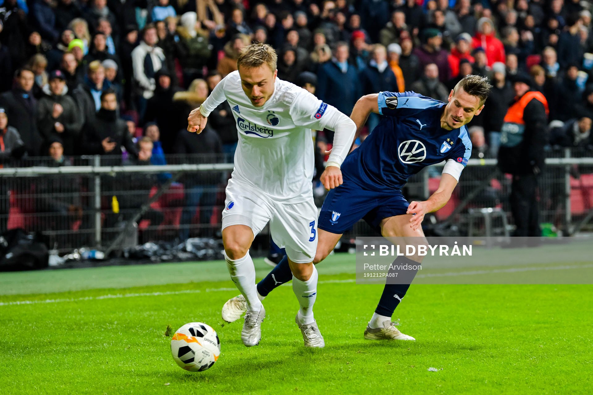 Pierre Bengtsson of FC Köpenhamn and Markus Rosenberg of