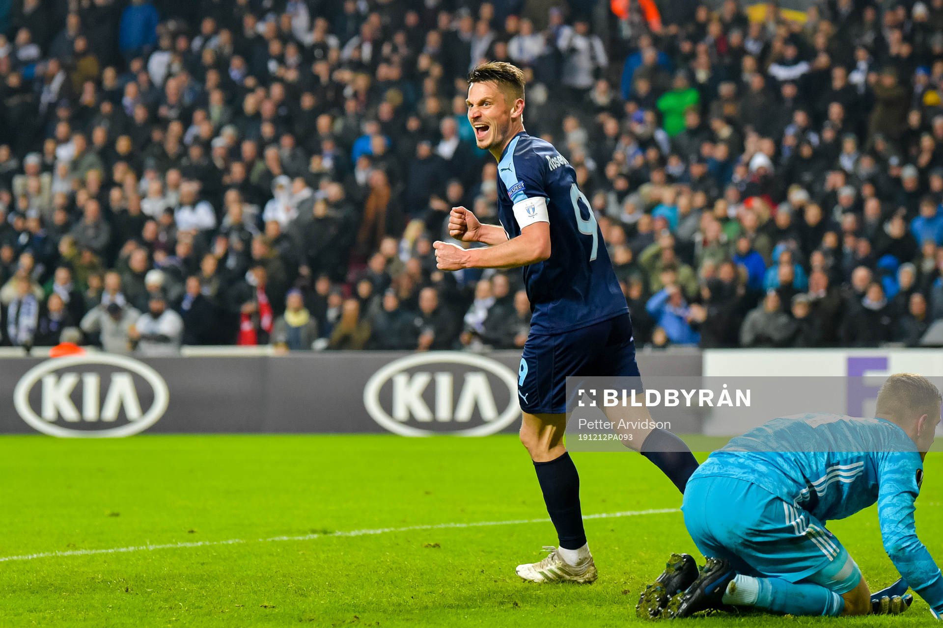 Markus Rosenberg of Malmö FF celebrates the 0-1 goal by