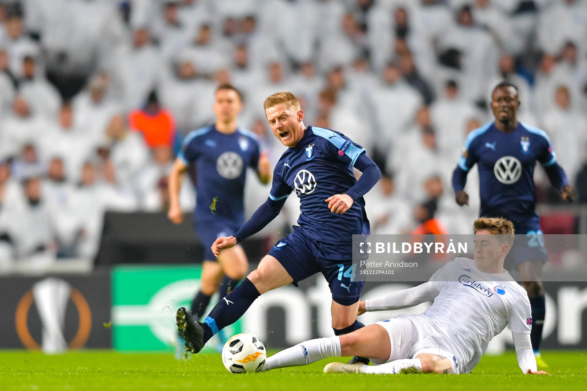 Anders Christiansen of Malmö FF and Nicolaj Thomsen of FC