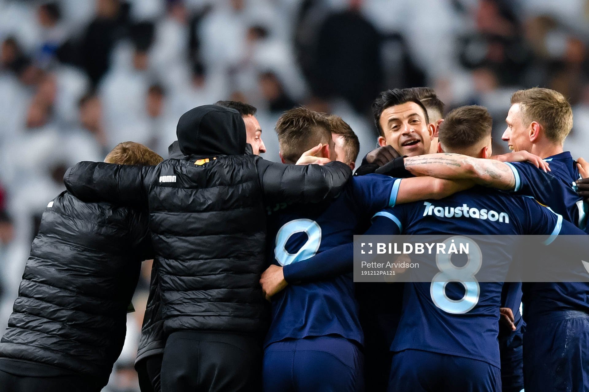 Behrang Safari of Malmö FF celebrates with team-mates