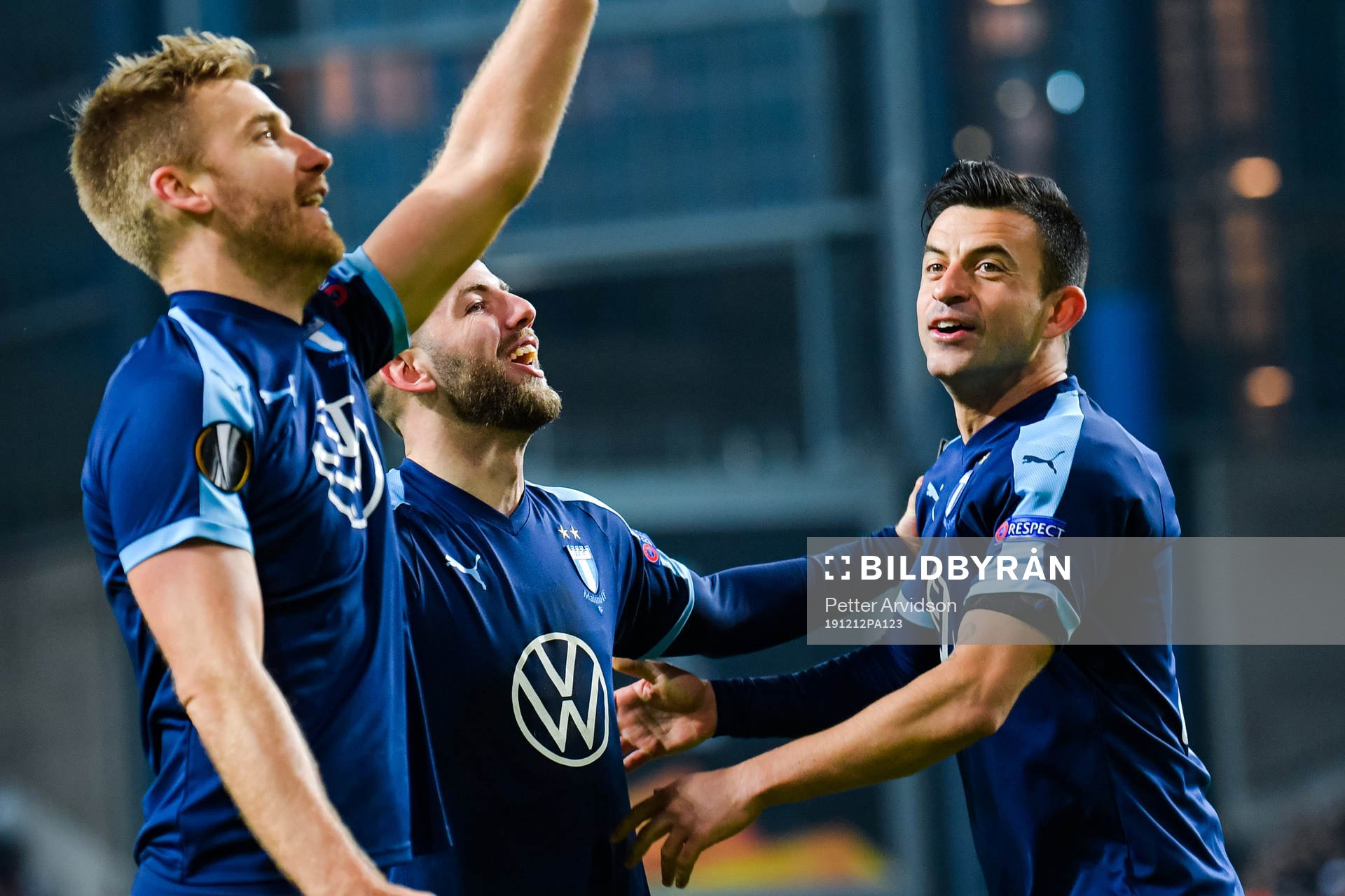 Rasmus Bengtsson, Behrang Safari and Erdal Rakip of Malmö