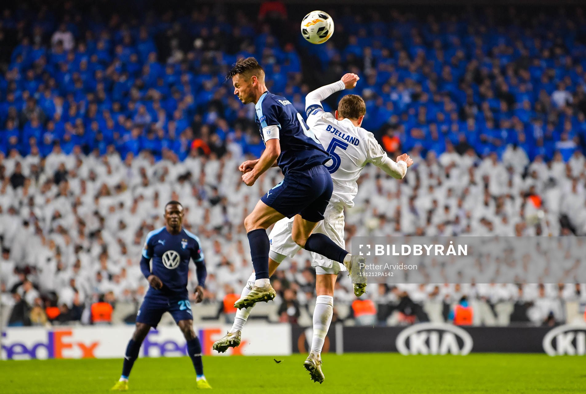 Markus Rosenberg of Malmö FF and Andreas Bjelland of FC
