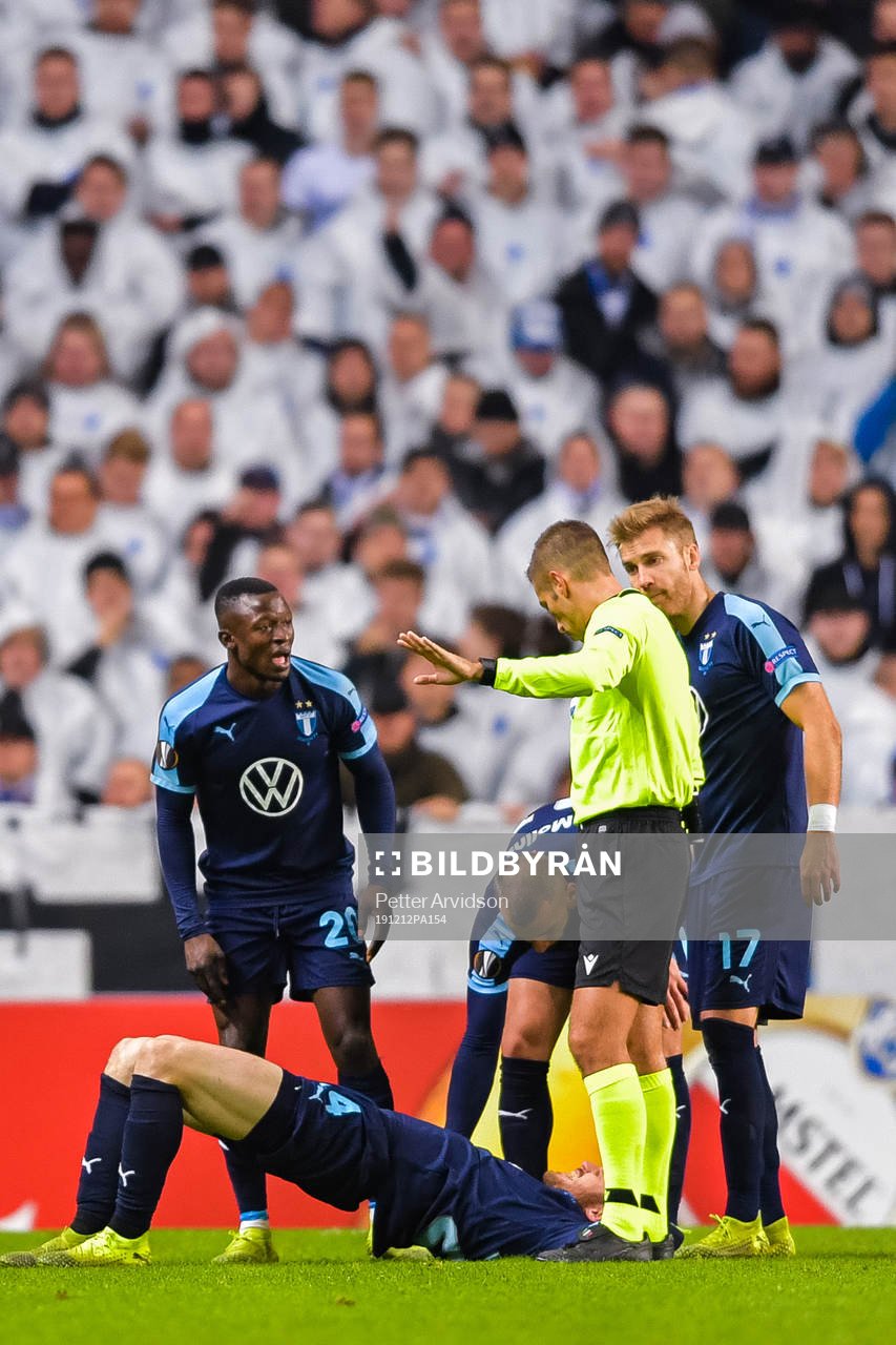 Anders Christiansen of Malmö FF in pain