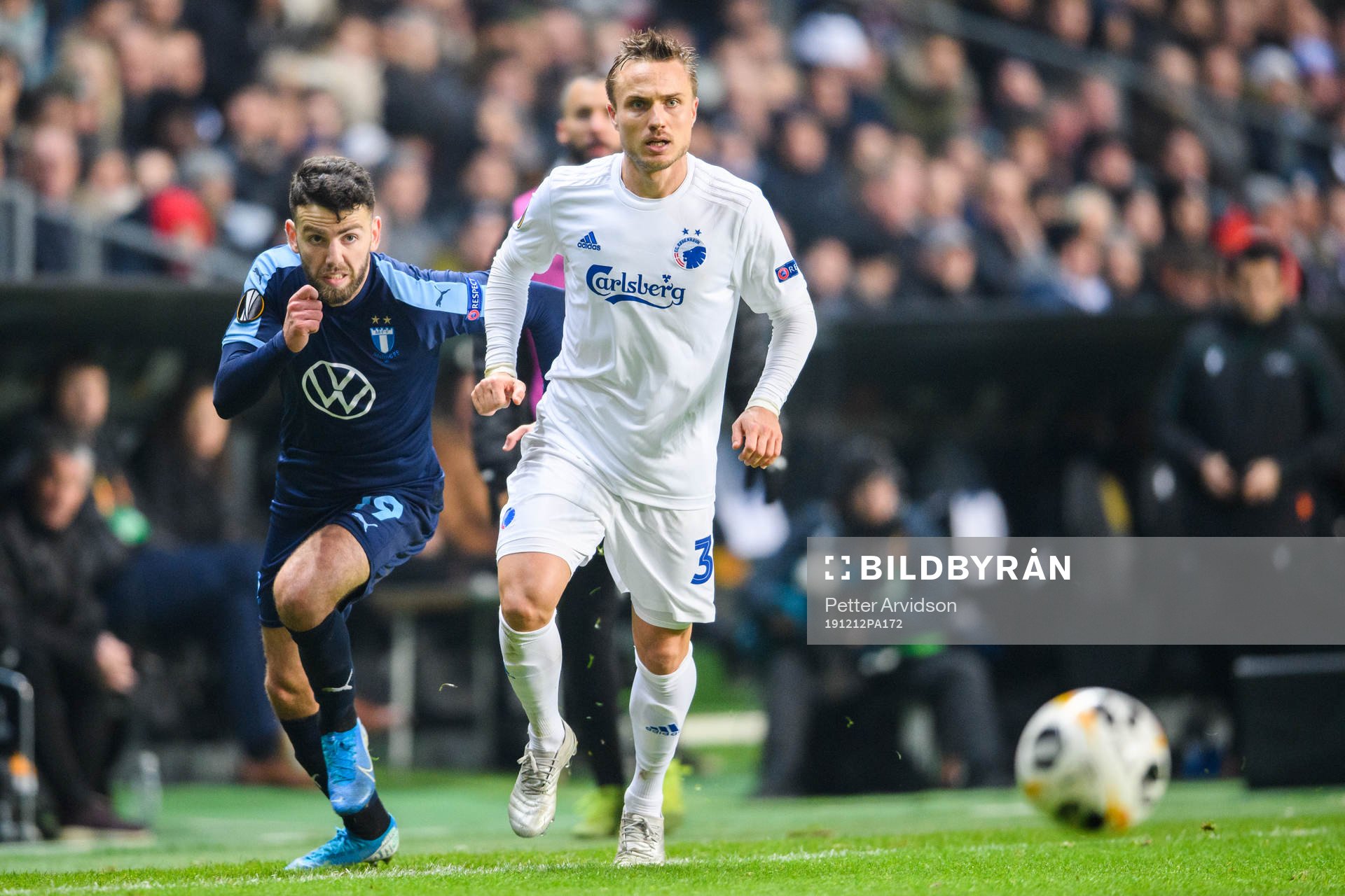 Erdal Rakip of Malmö FF and Pierre Bengtsson of FC